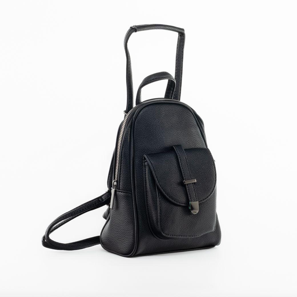 Mochila c/ bolsillo y chapeta Negro-1