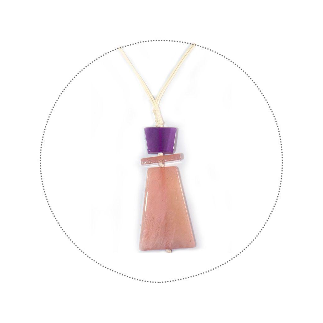 Collar Acrilico Trapecio Beige-2