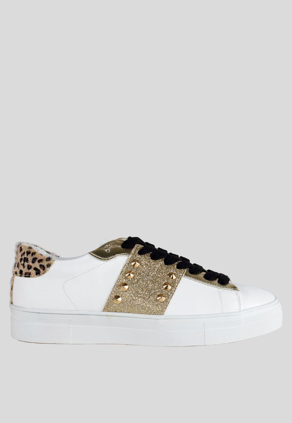 Zapatilla Franja Piramides Oro-0