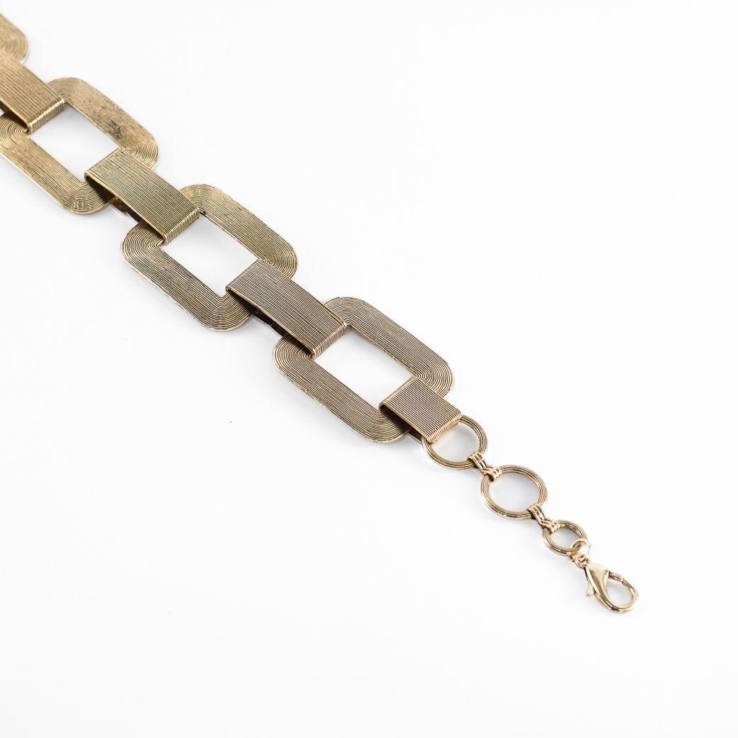 Cinturón Cadena Metal Cuadrado Mujer Dorado Mailea-1