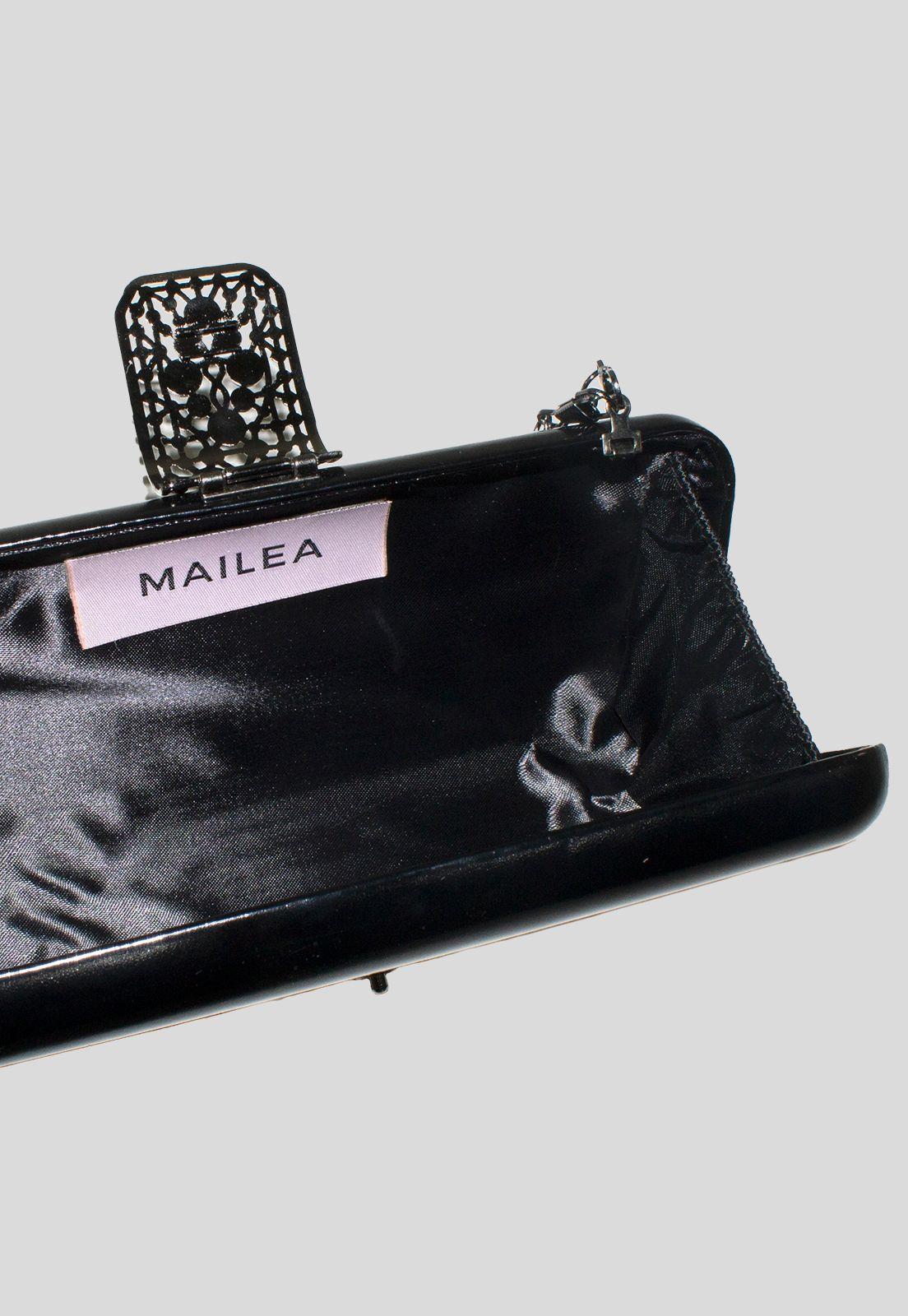 Cartera Noche Pasador Strass Negro-3