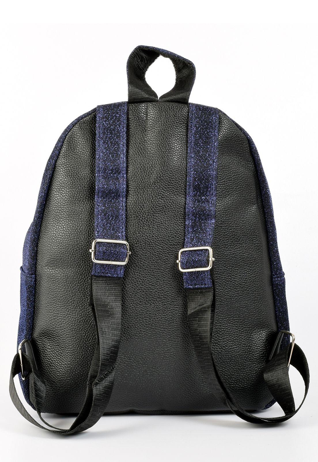 Mochila Tela Lurex Brillo Azul-2