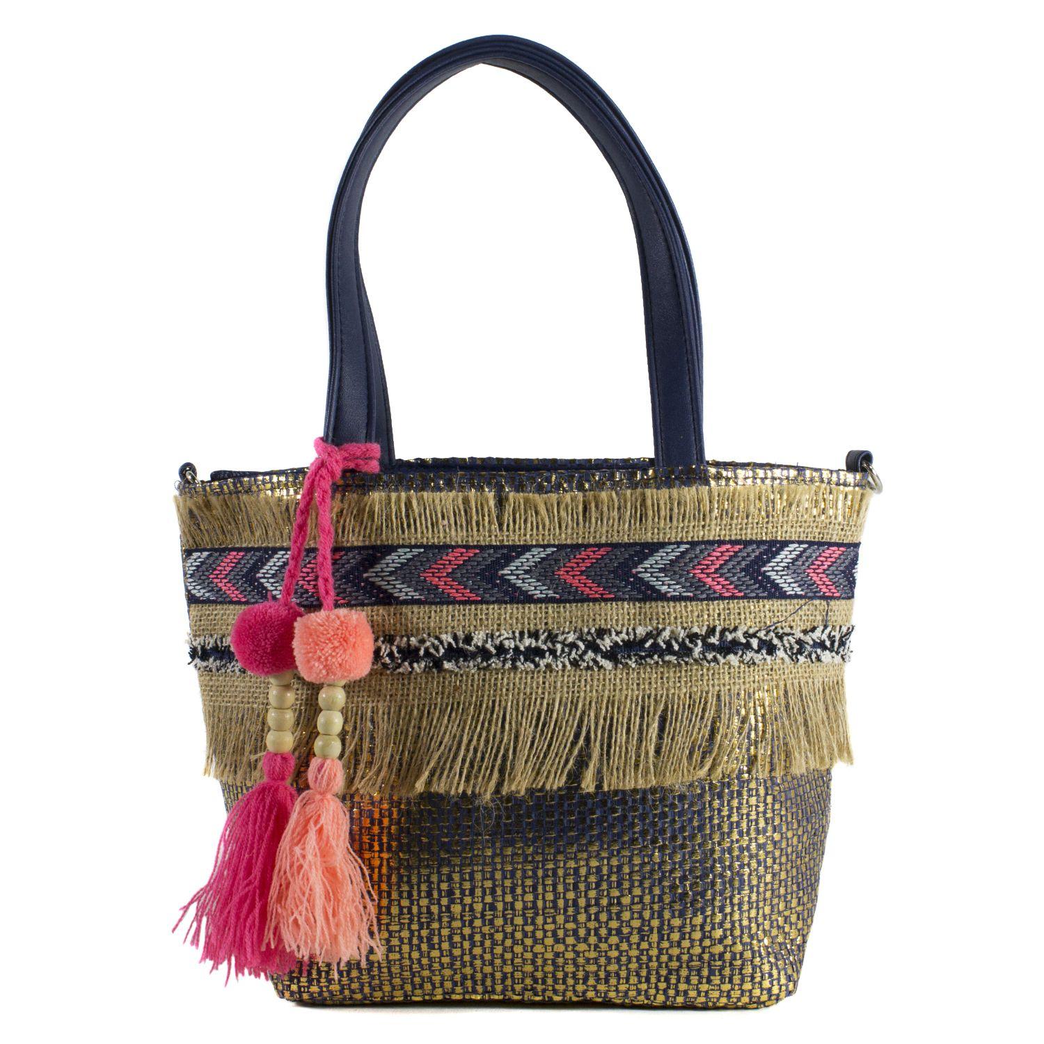 Cartera Chica Arpillera Azul-0