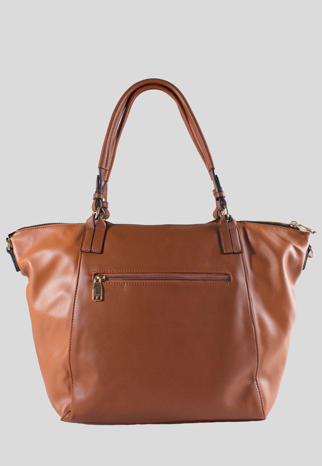 Cartera Trapecio Bimaterial Tostado-2