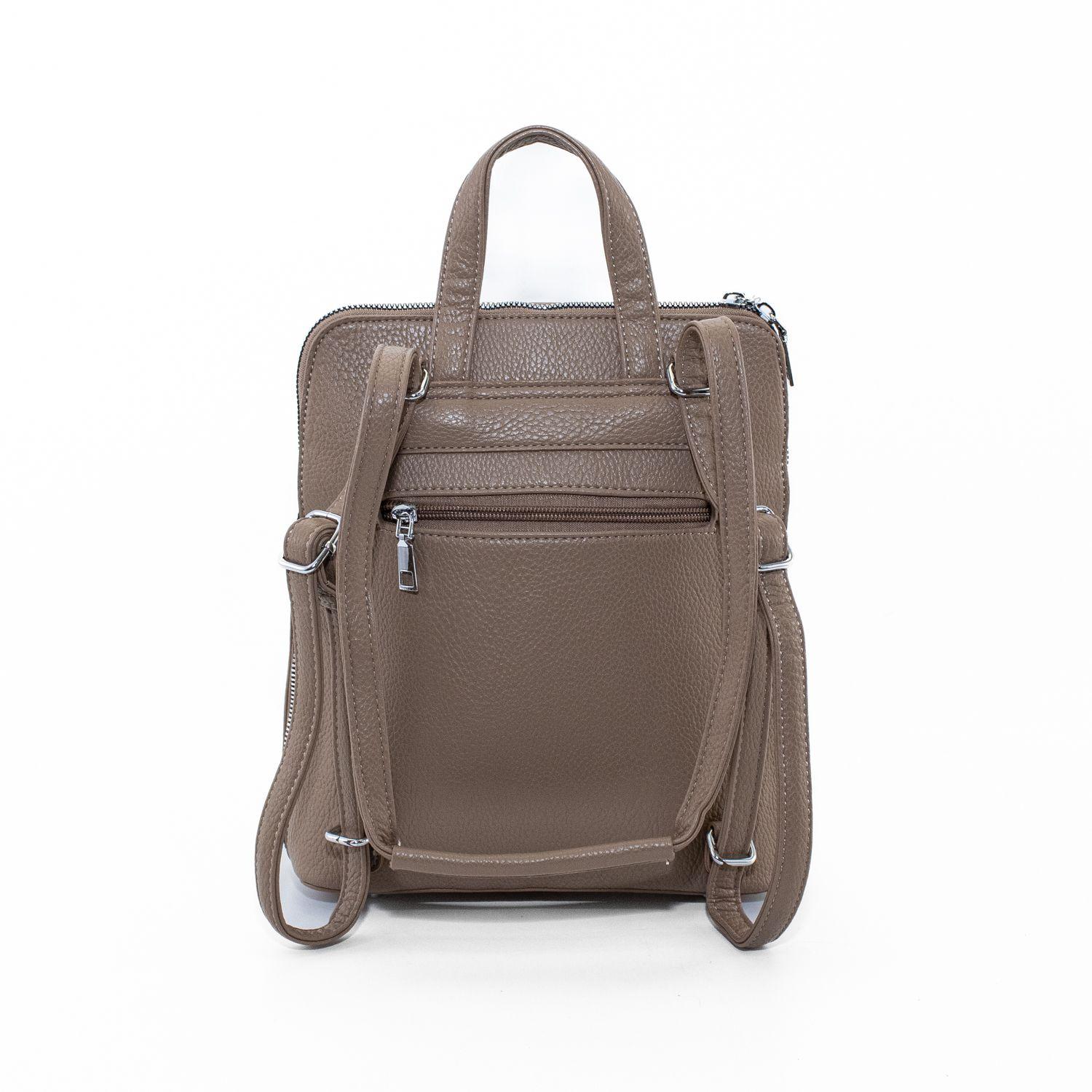 Mochila con Bolsillo Cuadrado Beige-2