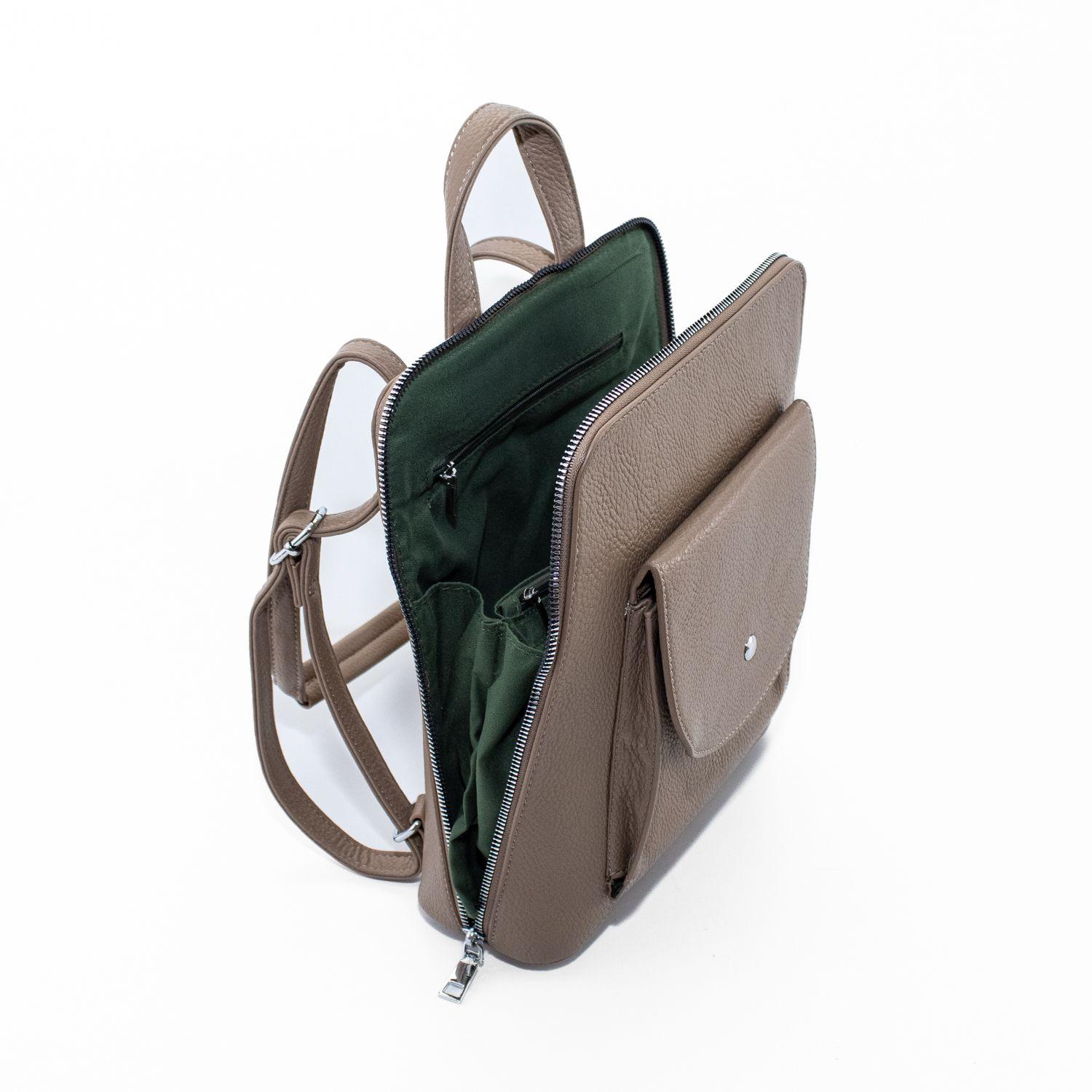 Mochila con Bolsillo Cuadrado Beige-3