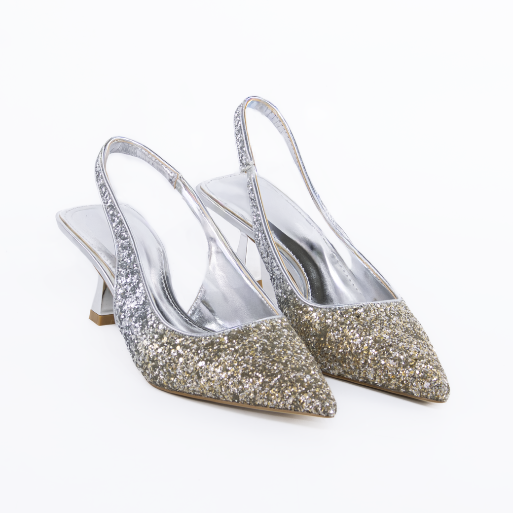 Stiletto abierto noche degrade Oro-3