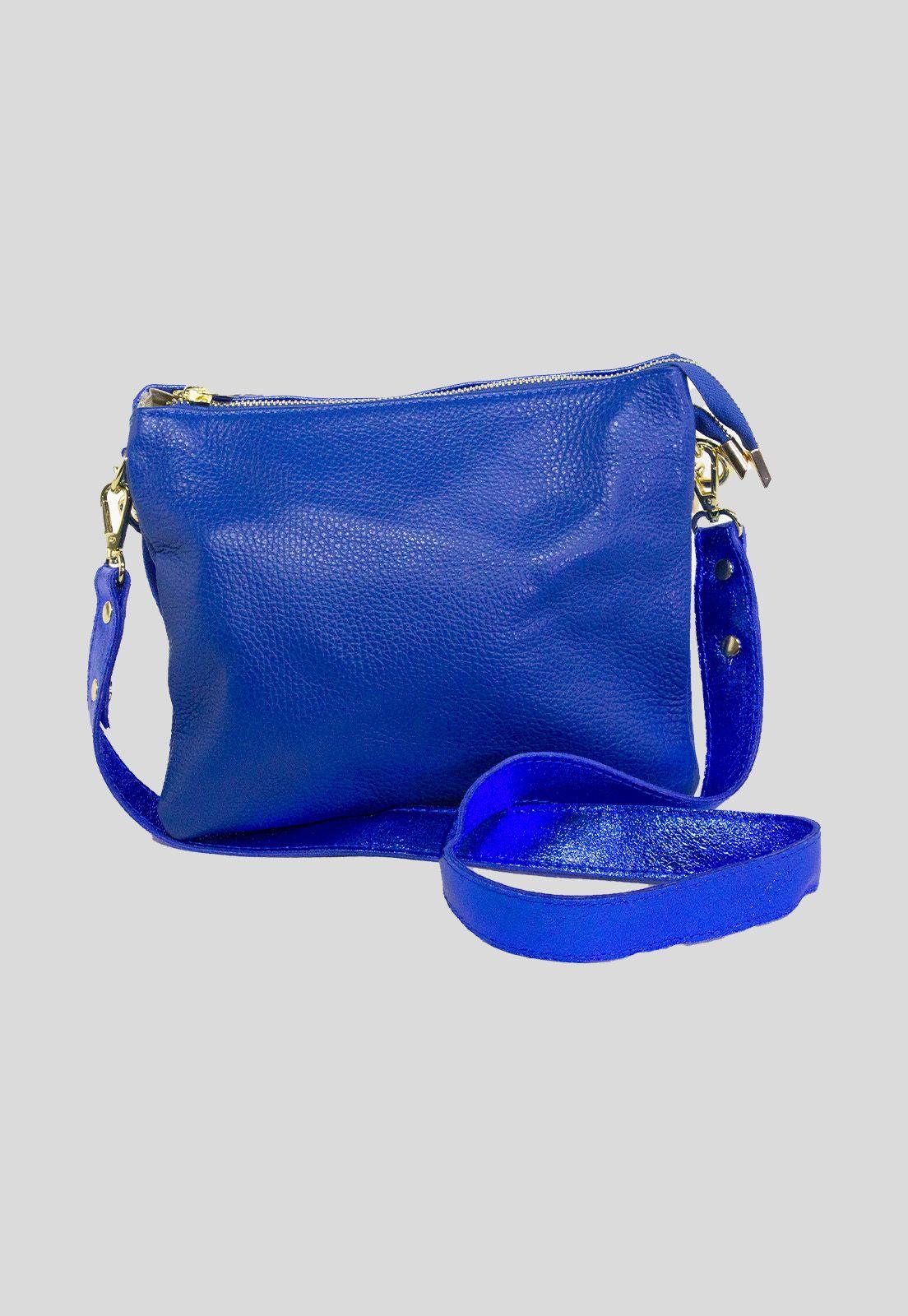 Cartera cuero 3 materiales Azul-2