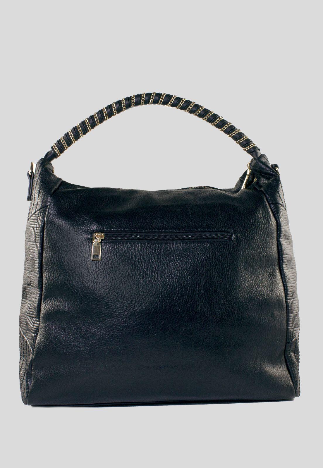 Cartera Con Manilla Cadena Negro-2