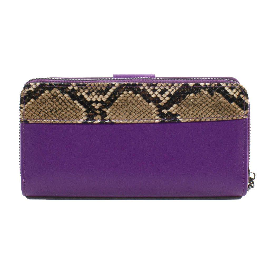 Billetera grande franja piton Morado-2