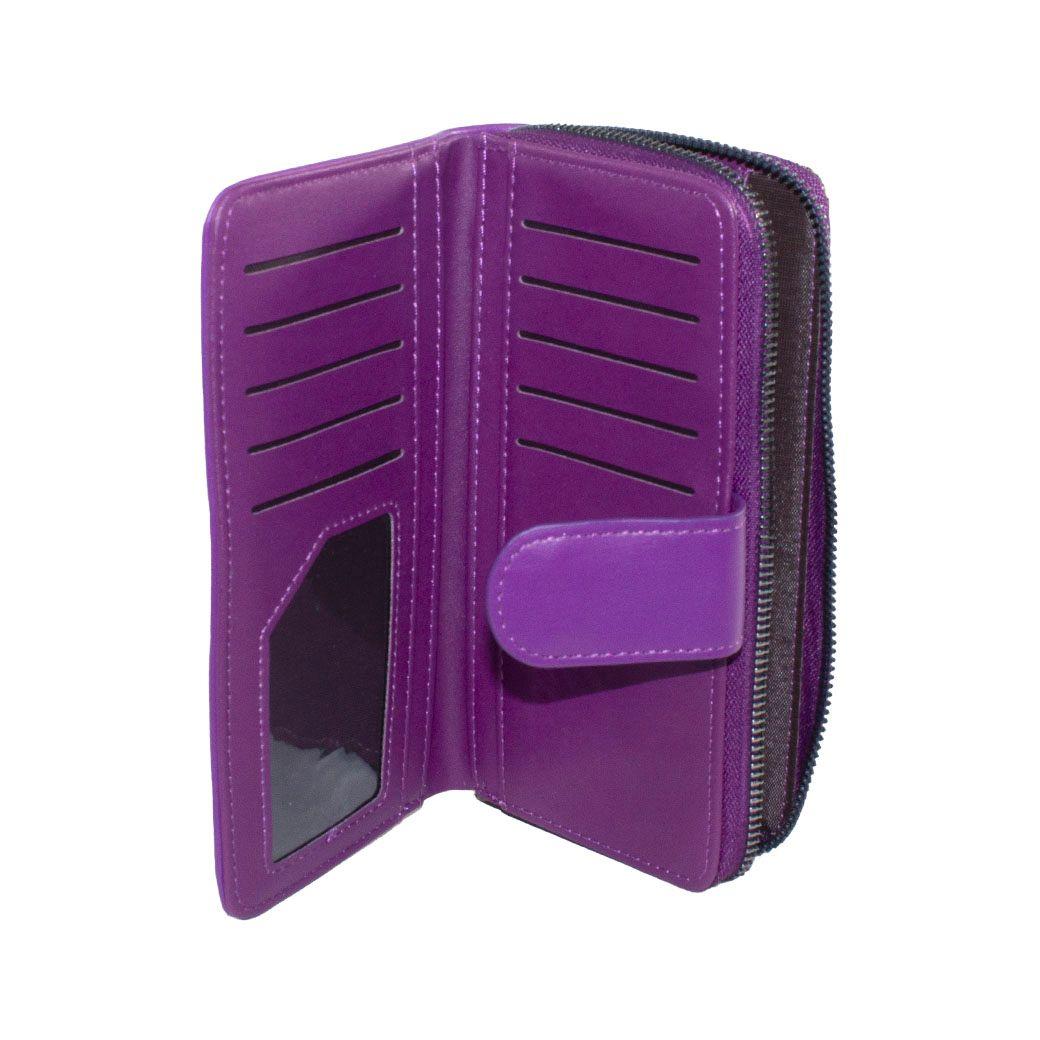 Billetera grande franja piton Morado-3
