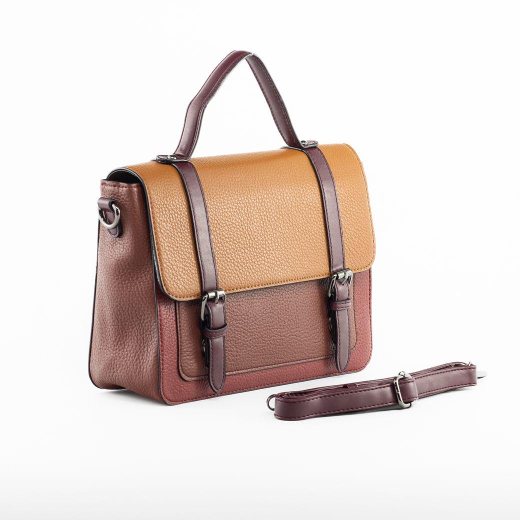 Cartera escolor c/ 2 hebillas Rojo-2