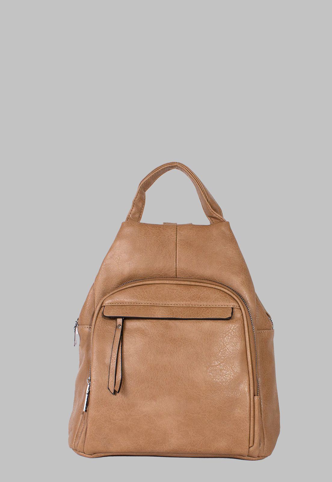 Mochila Mujer Cierre Externo Recto Tostado-0