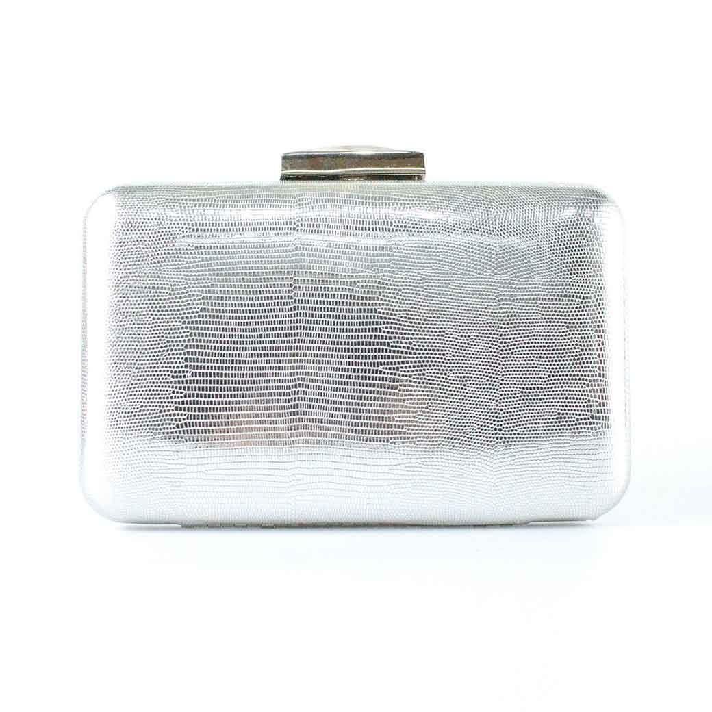 Cartera de Noche Rigida 823 Mujer Plateado Mailea-2