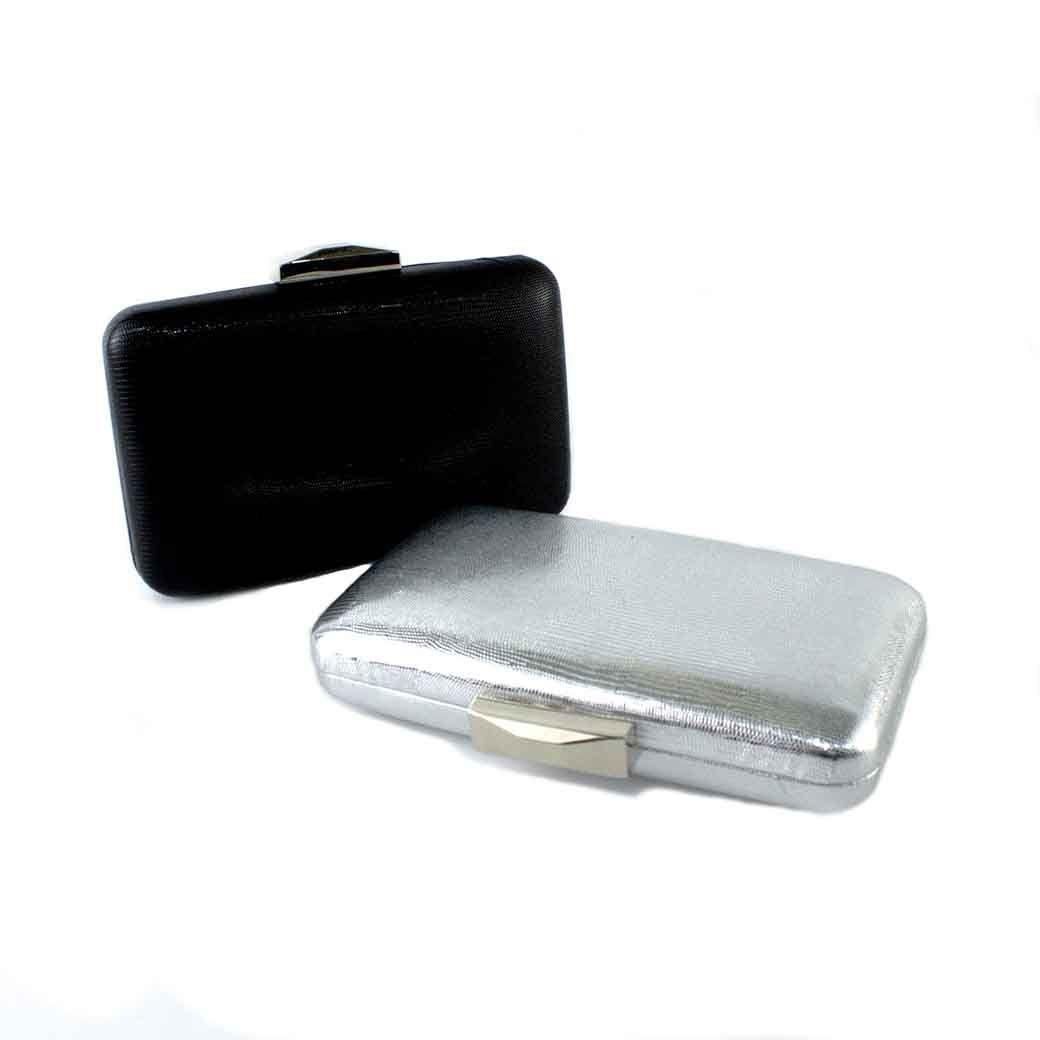 Cartera de Noche Rigida 823 Mujer Plateado Mailea-5