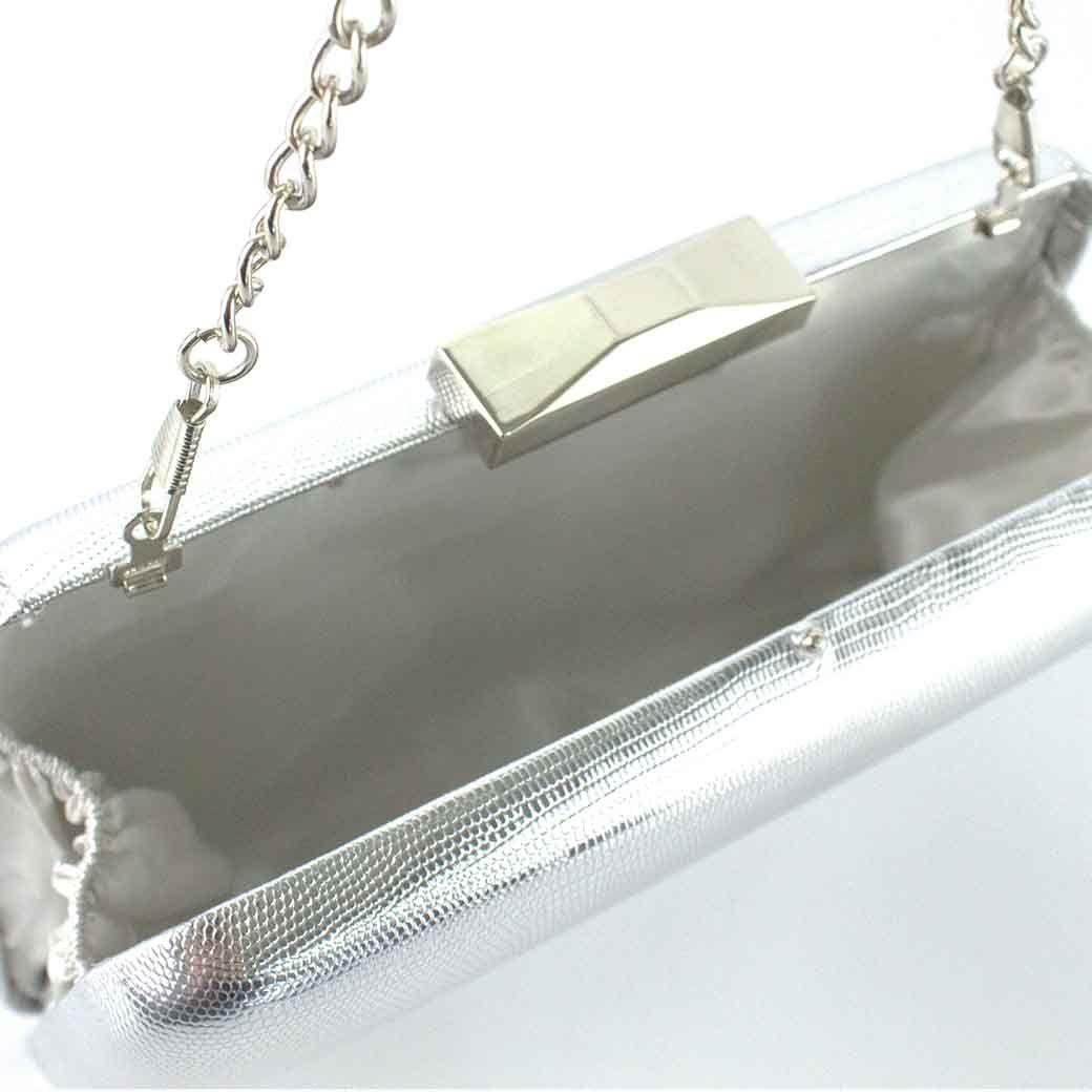 Cartera de Noche Rigida 823 Mujer Plateado Mailea-7