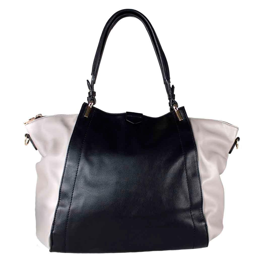 Cartera Trapecio Bimaterial Negro-0