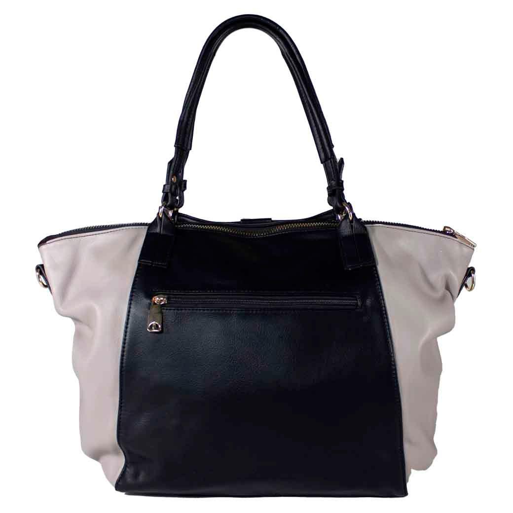 Cartera Trapecio Bimaterial Negro-2