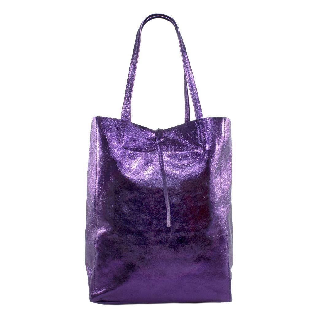 Cartera cuero brillo estrella leo Morado-2