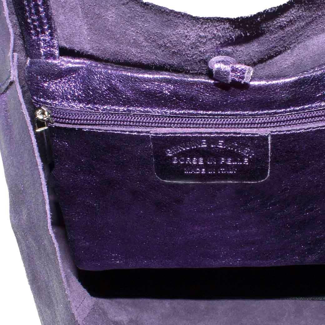 Cartera cuero brillo estrella leo Morado-3