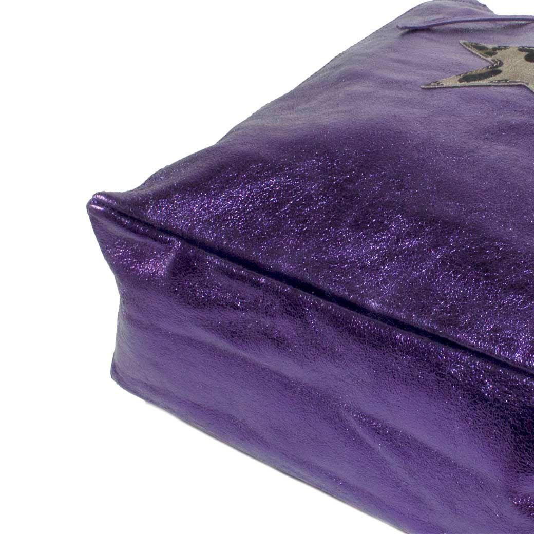 Cartera cuero brillo estrella leo Morado-4