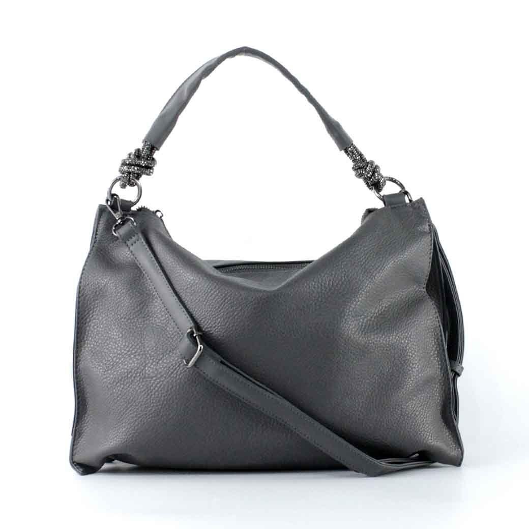 Cartera Ecocuero Porosa 524 Mujer Gris Mailea-3