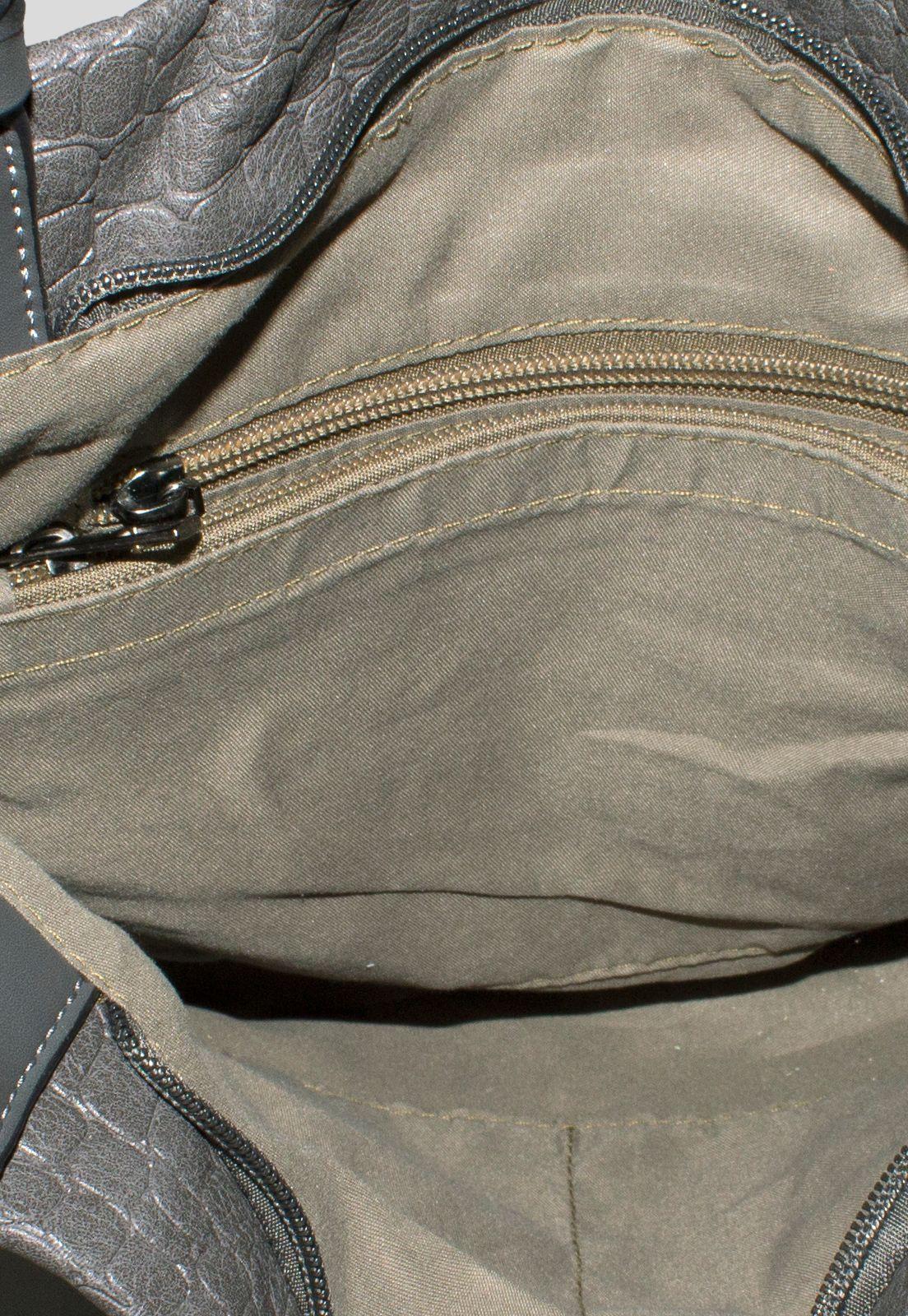 Cartera Lisa Y Coc Con Piel Gris-3