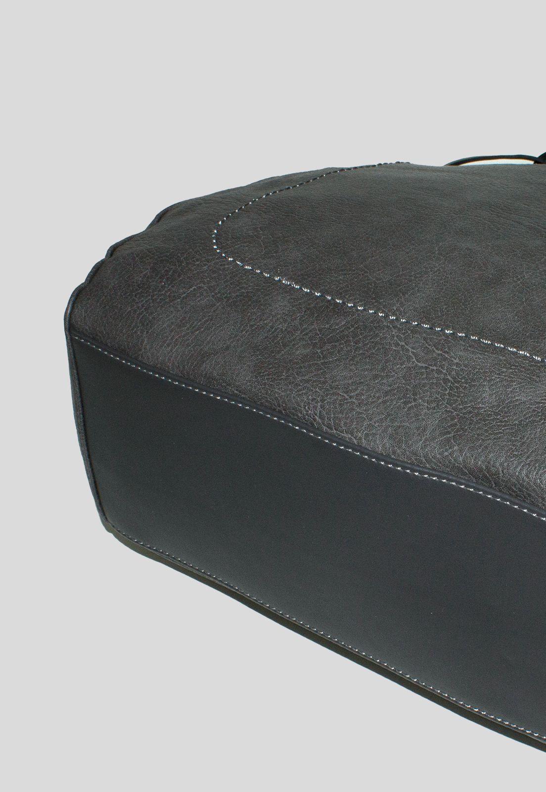 Cartera Lisa Y Coc Con Piel Gris-4