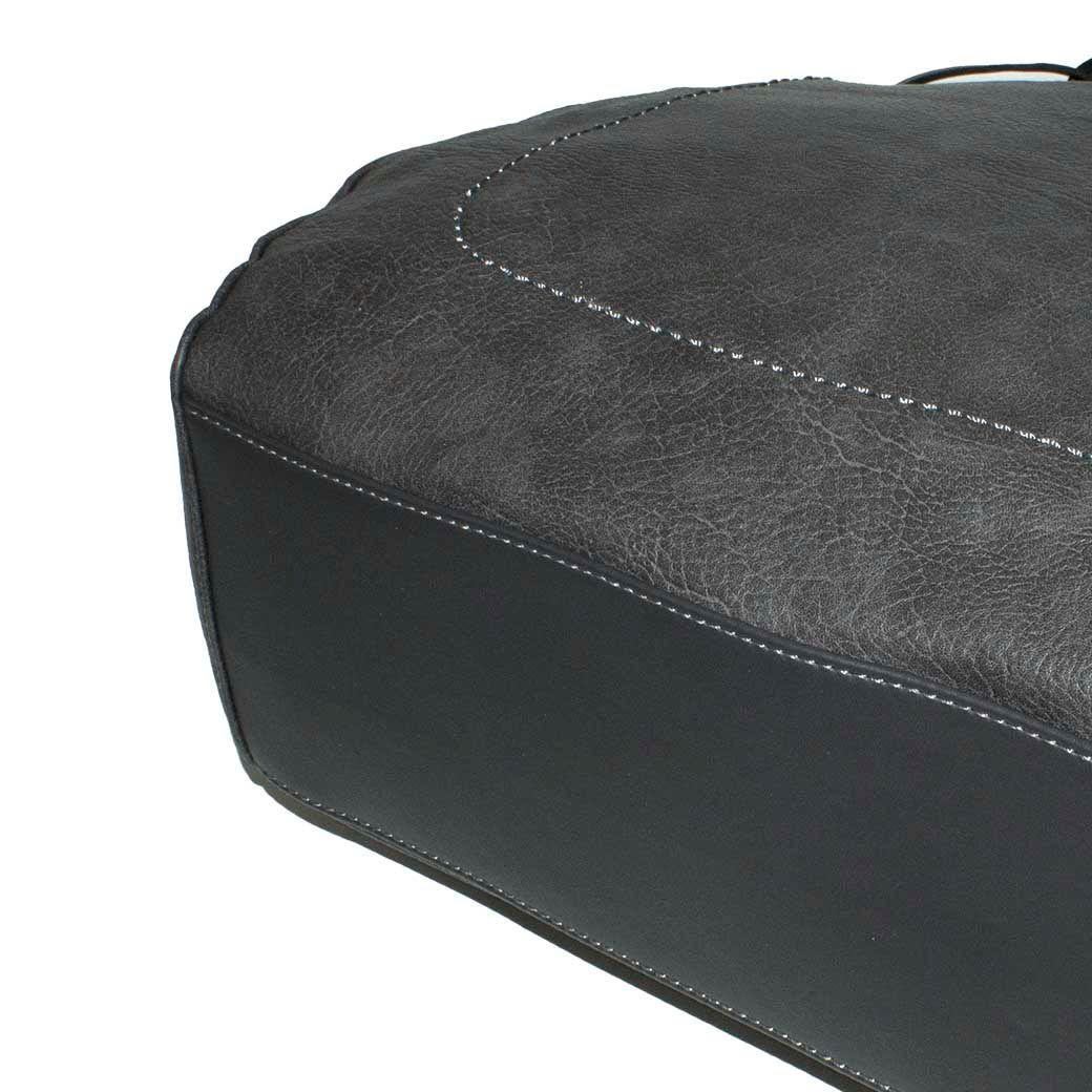 Cartera Lisa Y Coc Con Piel Gris-4