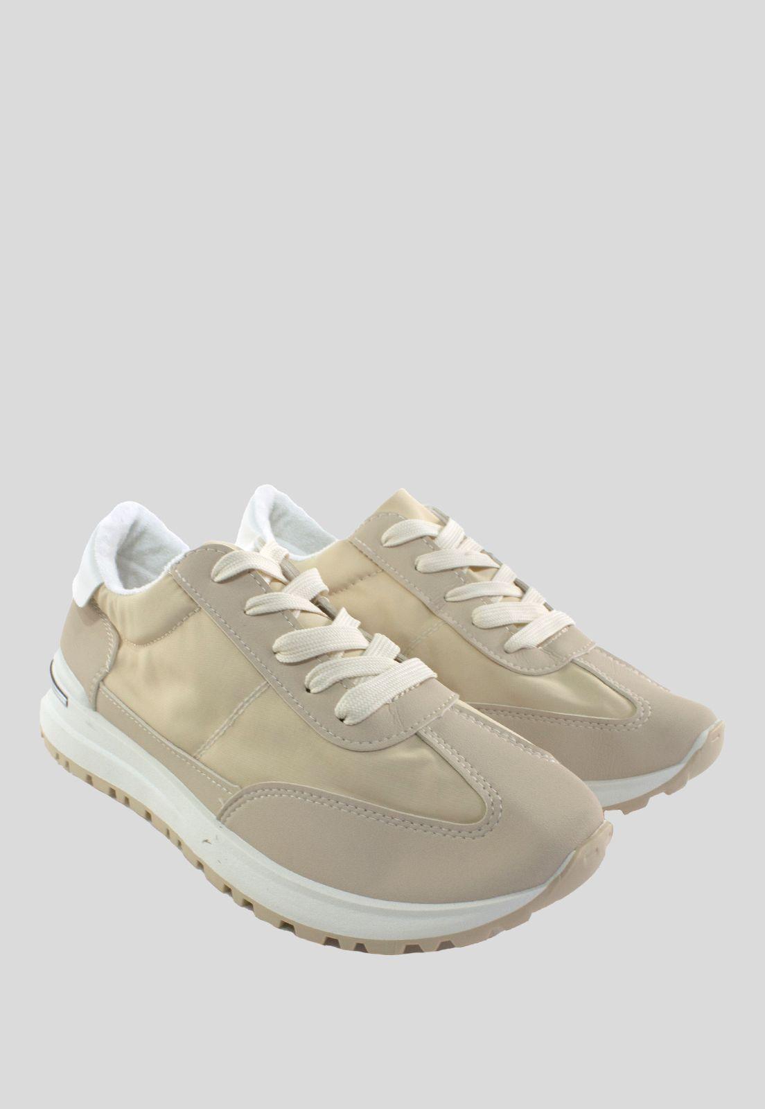 Zapatilla Tela Impermeable Beige-3