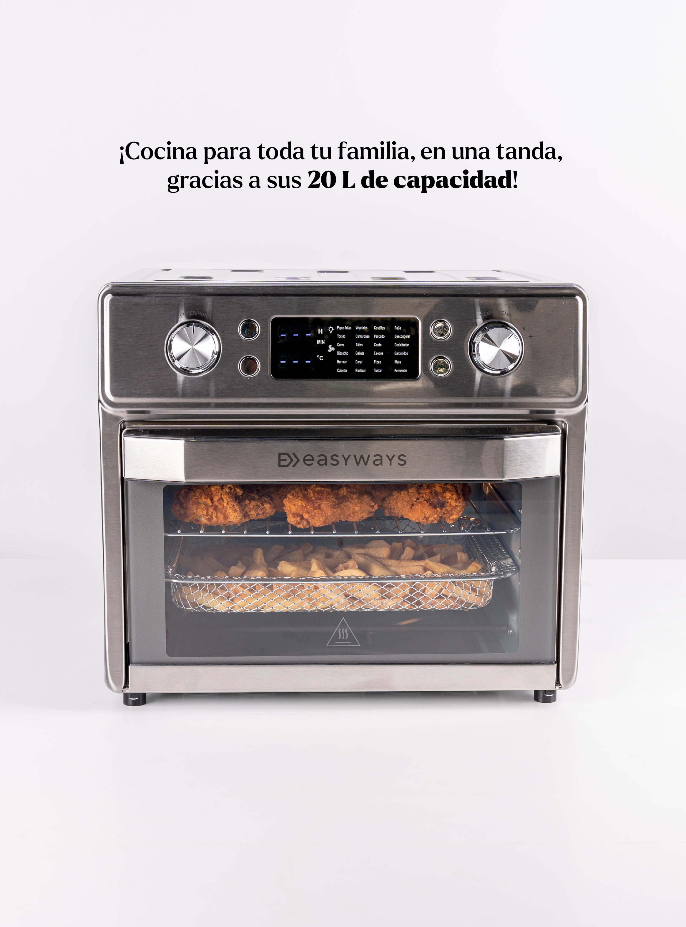 Horno Freidora de Aire Air Fryer Gourmet Pro 20 L EasyWays-3