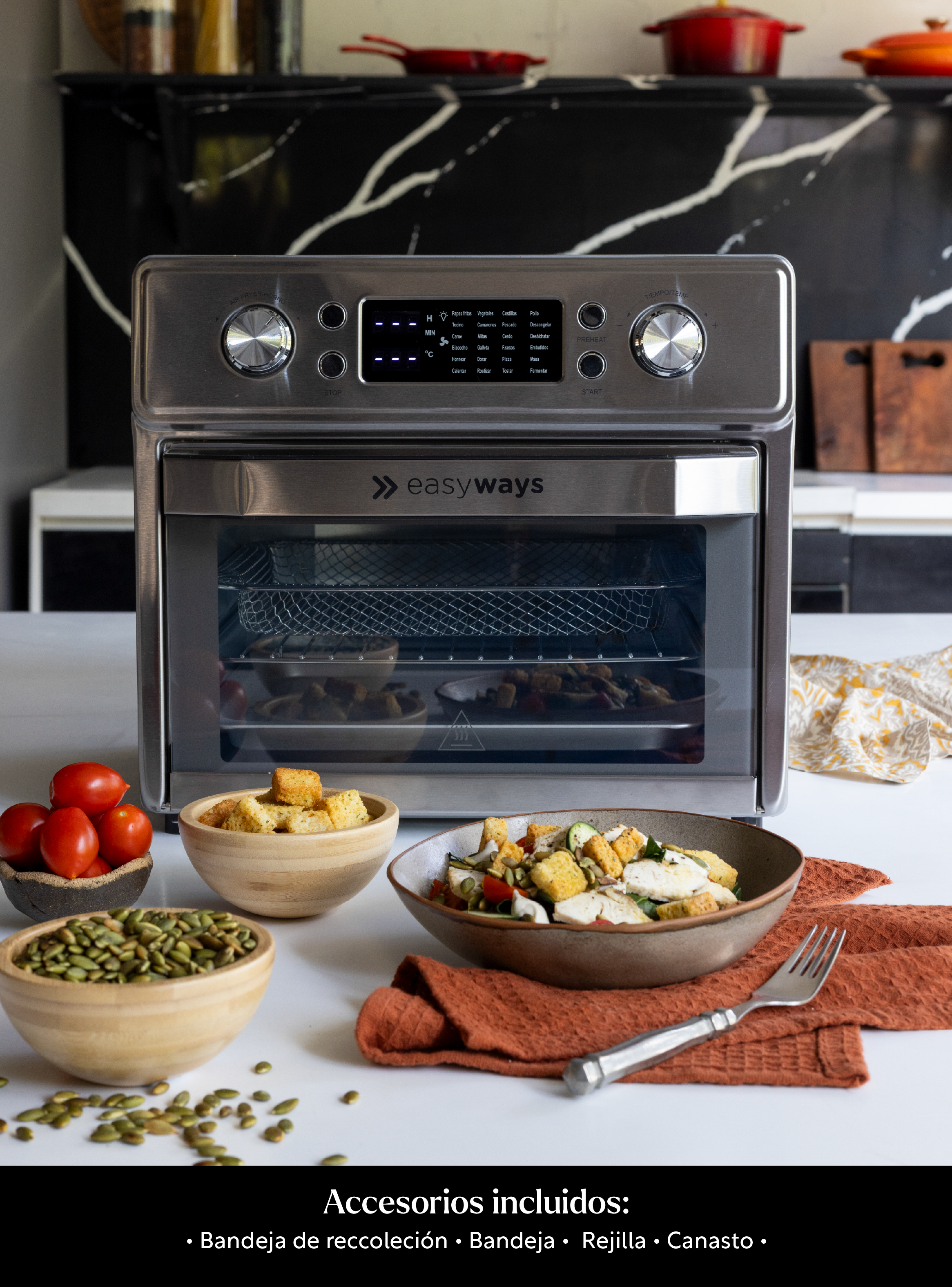 Horno Freidora de Aire Air Fryer Gourmet Pro 20 L EasyWays-2