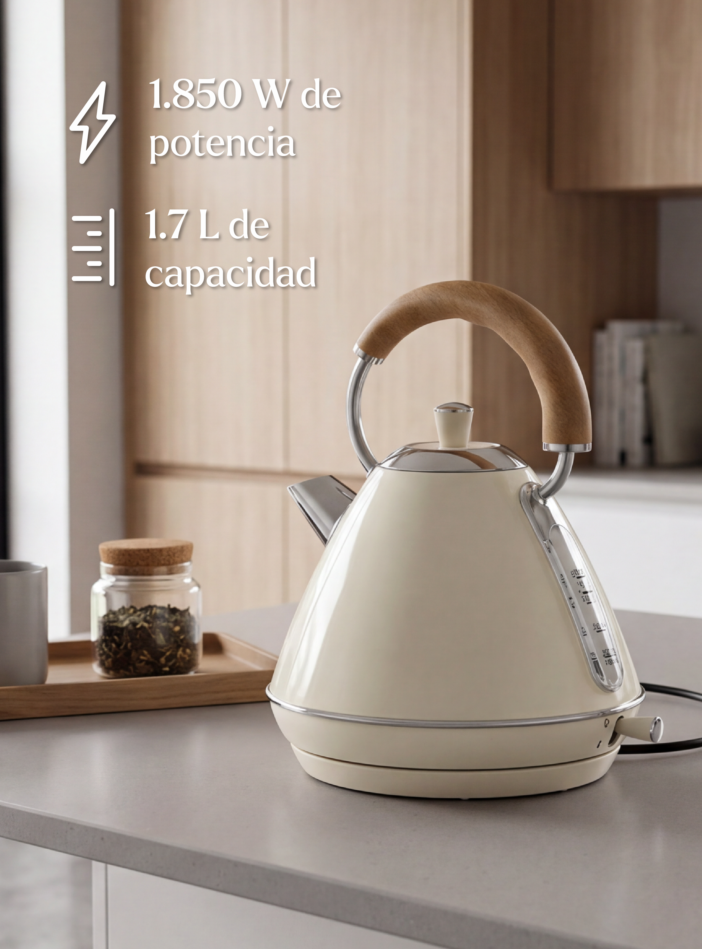 Hervidor Design Beige 1,7 L EasyWays-2