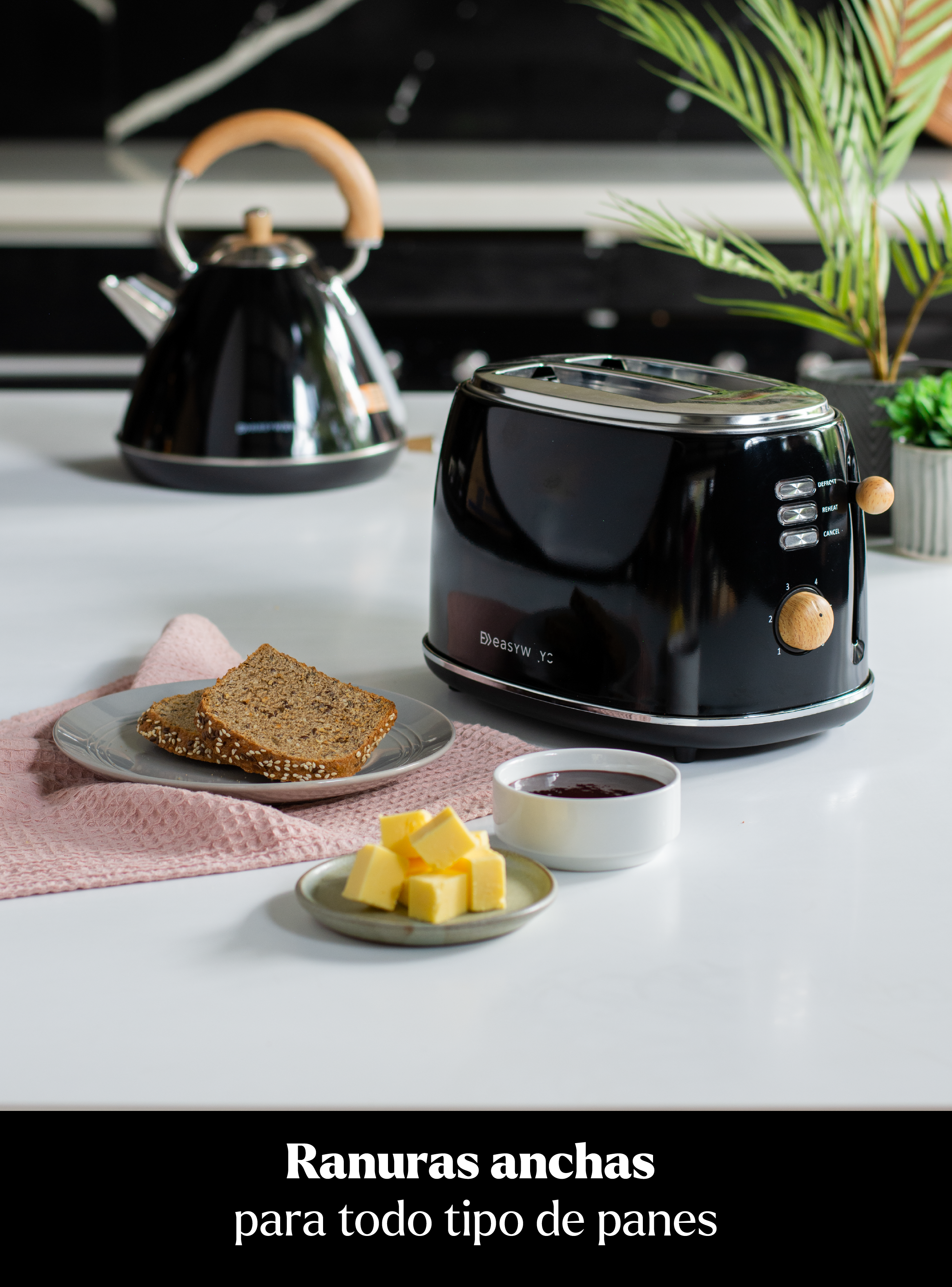 Tostador Desing 2 rebanadas Rojo EasyWays-3