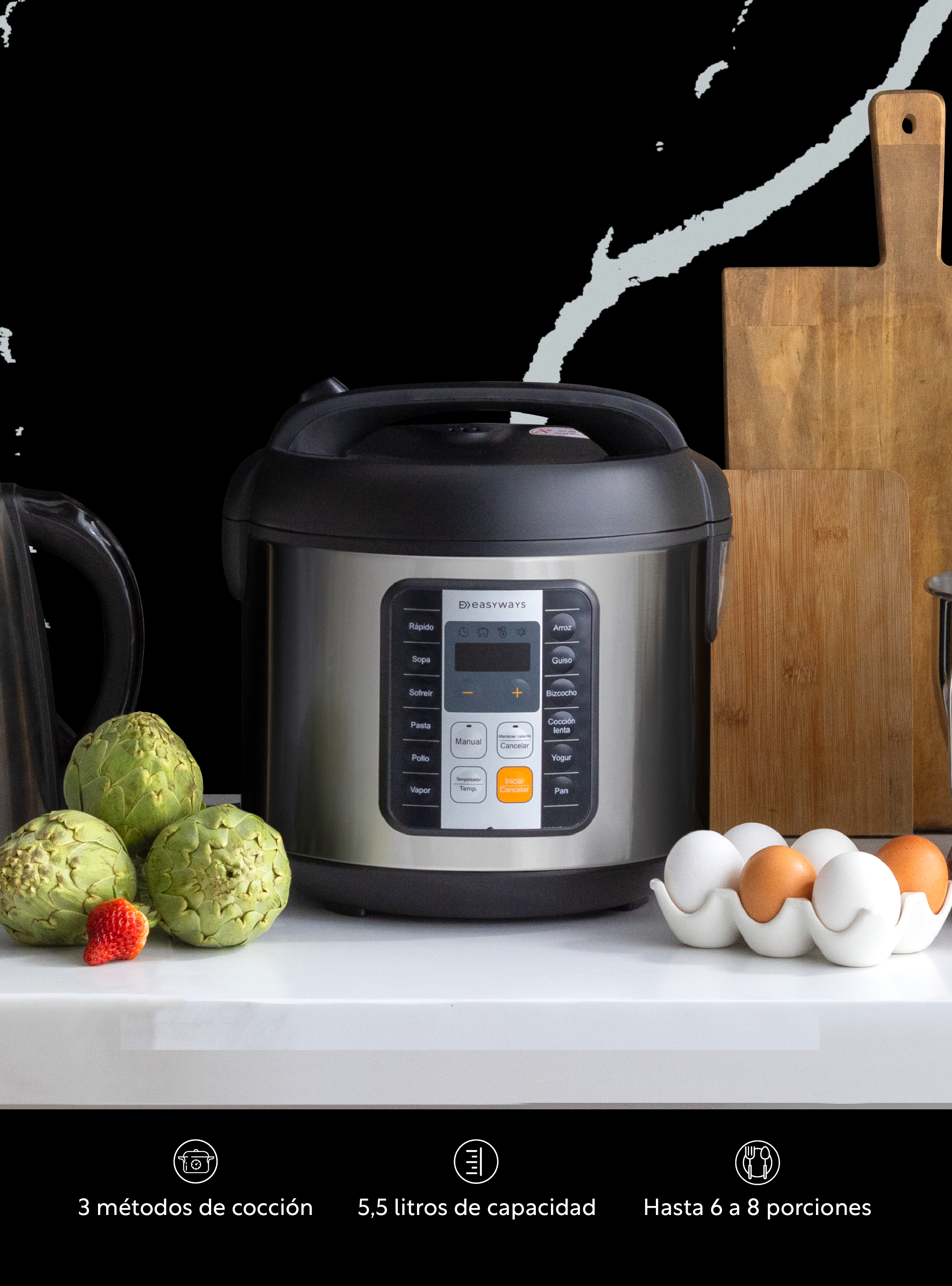 Olla de Cocción MultiCooker Pro 5,5 L EasyWays-3