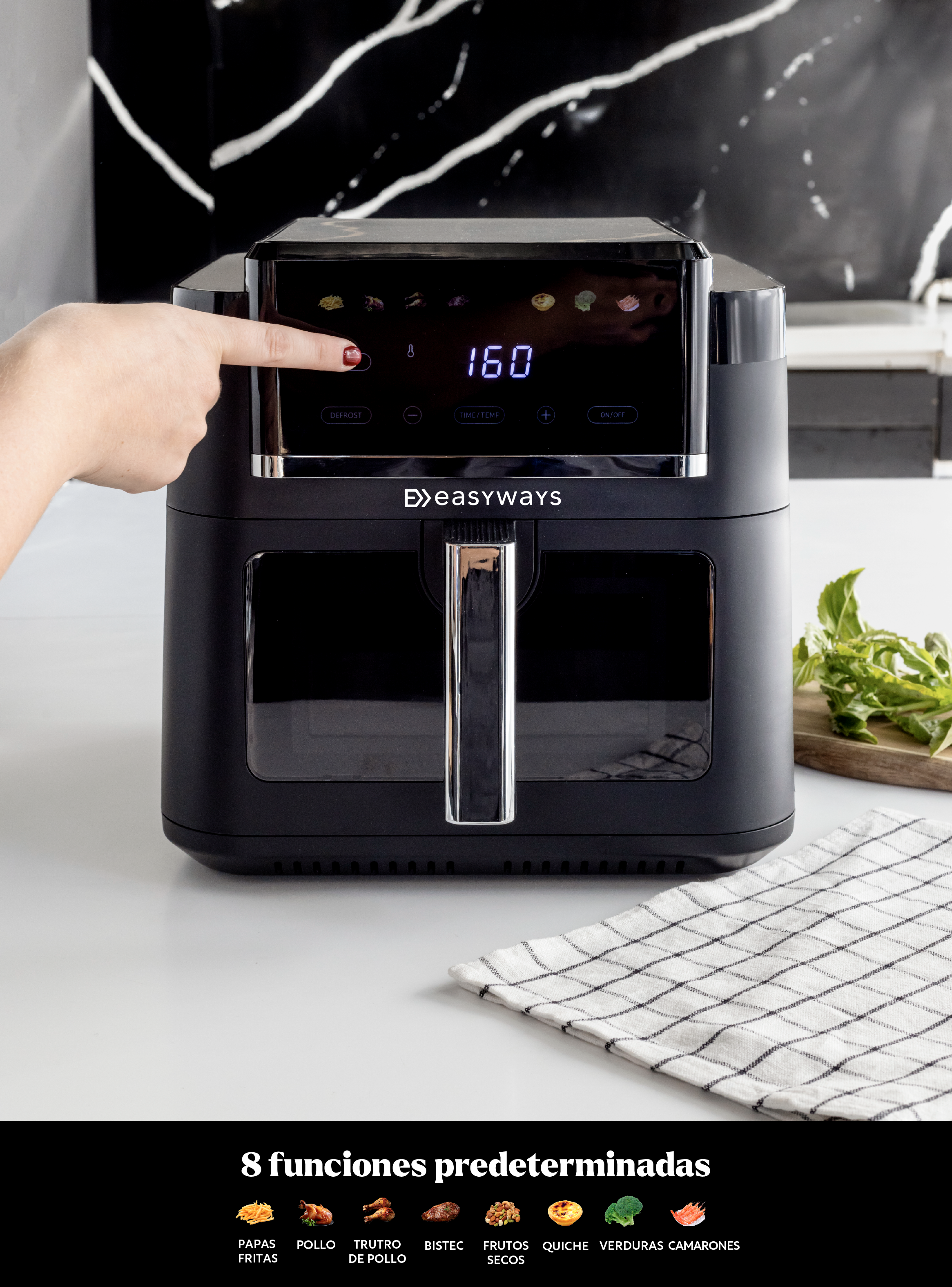 Freidora de Aire Air Fryer Xl prime 7,5L con visor EasyWays-2