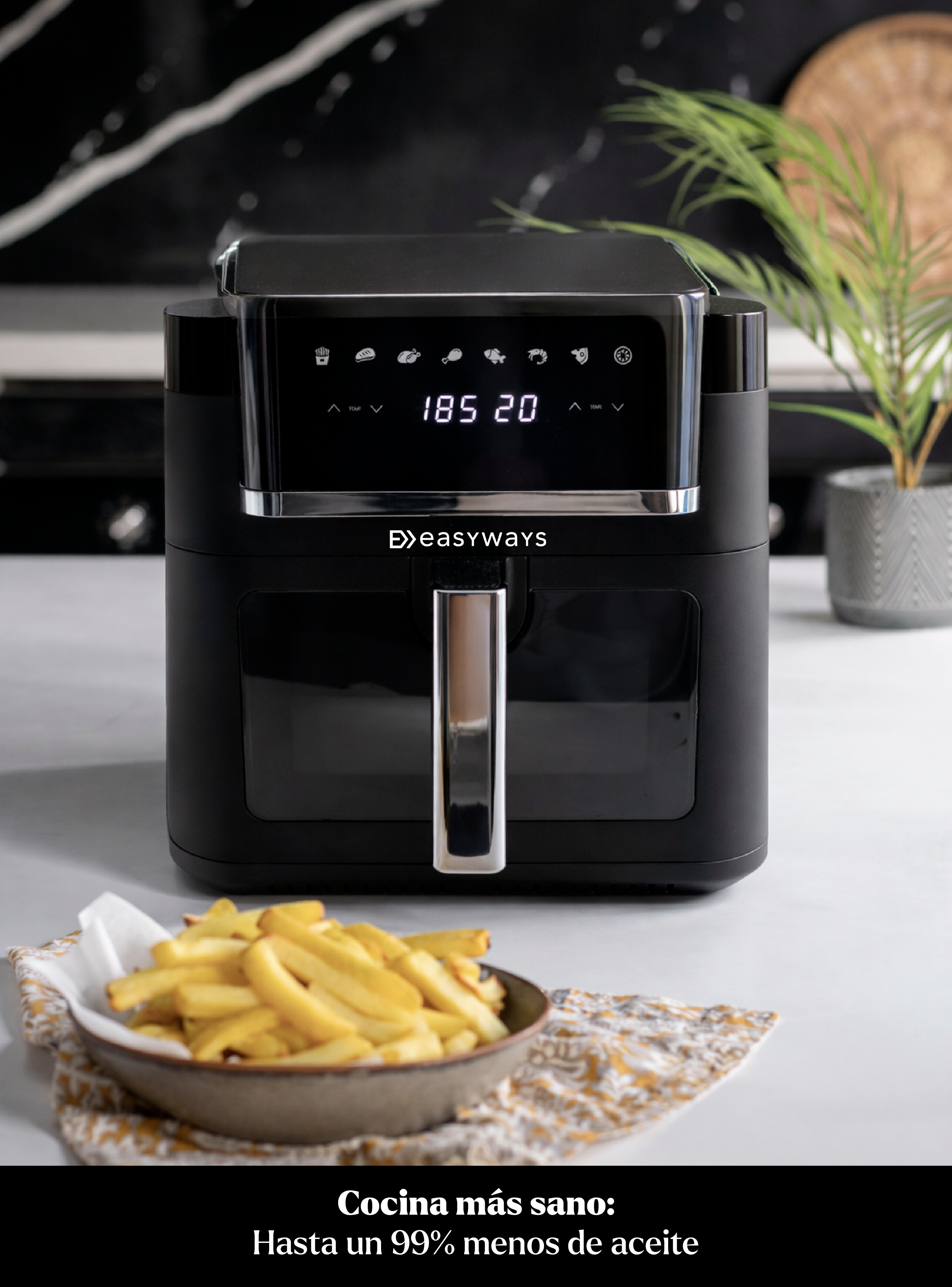 Freidora de Aire Air Fryer Xl prime 7,5L con visor EasyWays-3