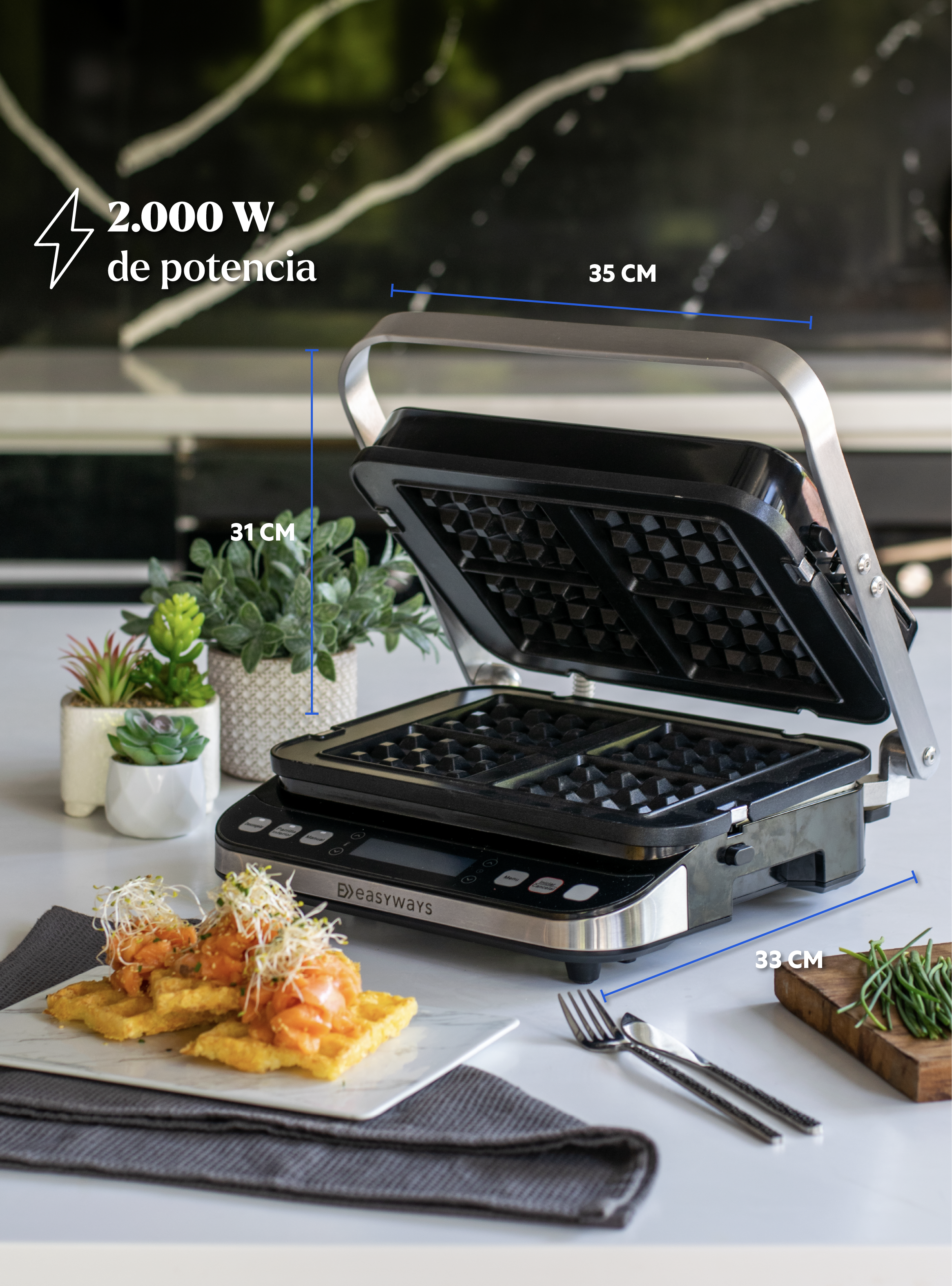 Plancha Waffles Let´s Grill 3 En 1-5