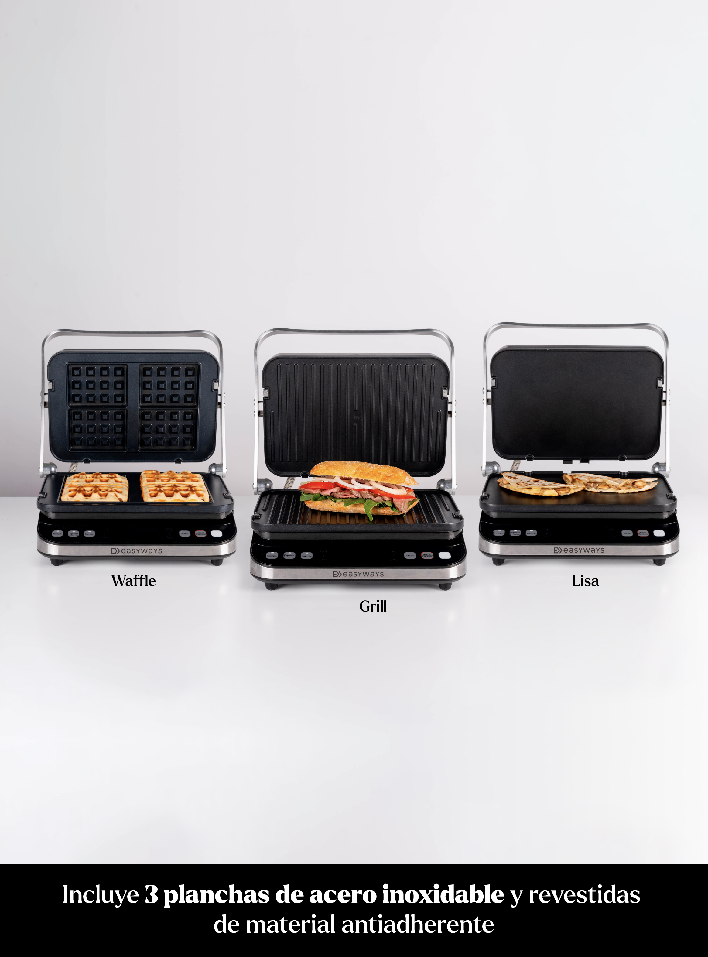 Plancha Waffles Let´s Grill 3 En 1-4