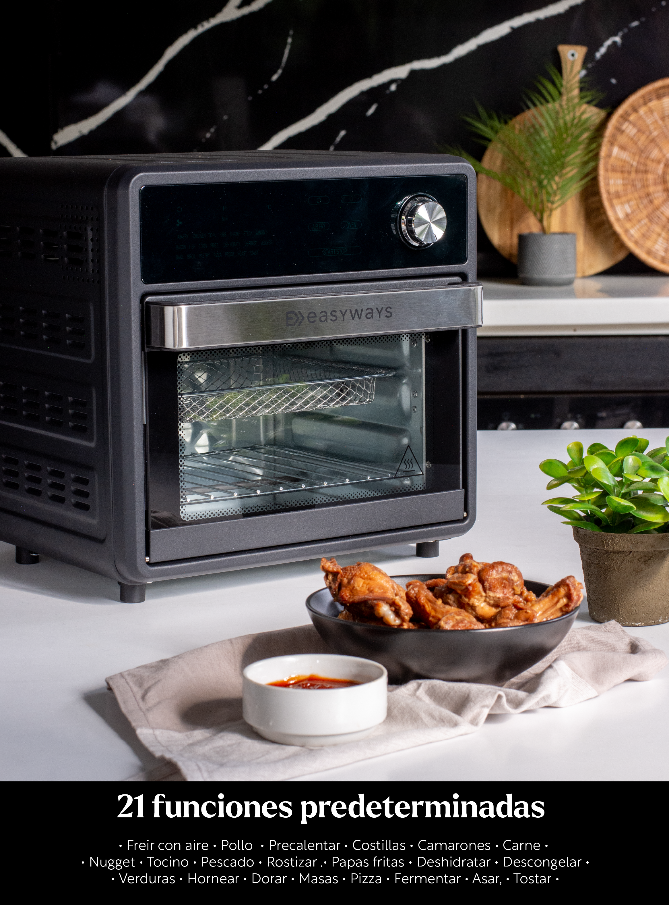 Horno Freidora de Aire Air fryer Crunch 15 L EasyWays-5