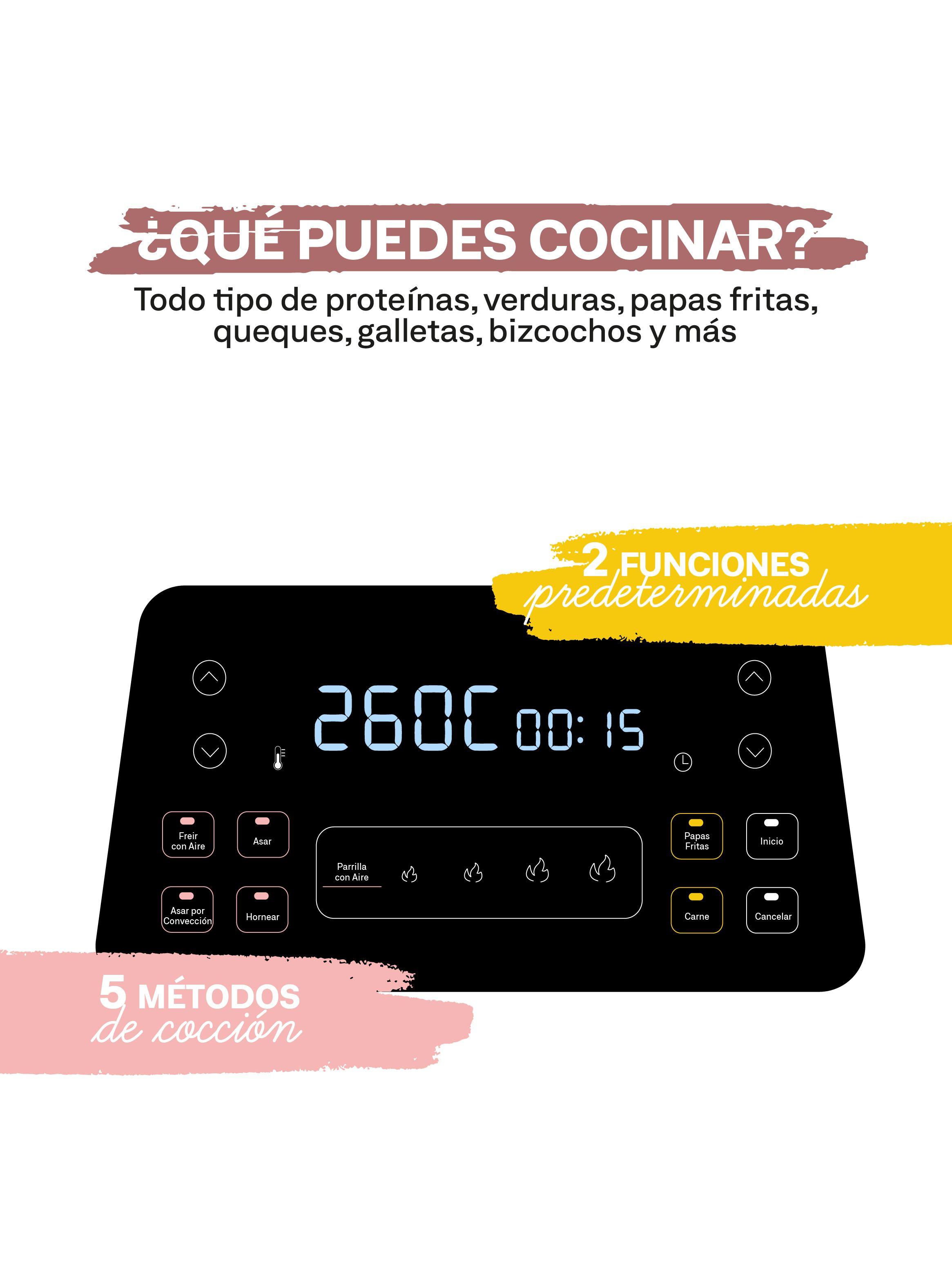 Easyways Parrilla Freidora De Aire Air Fryer Gril 6lts Acero-3