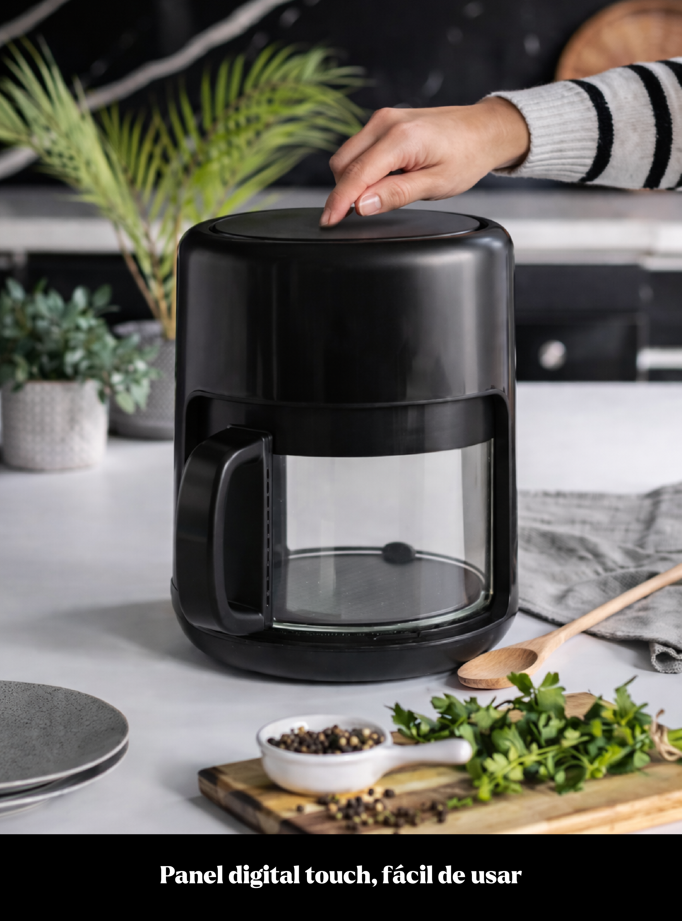 Freidora de Aire Air Fryer Crystal 4L vidrio EasyWays-4