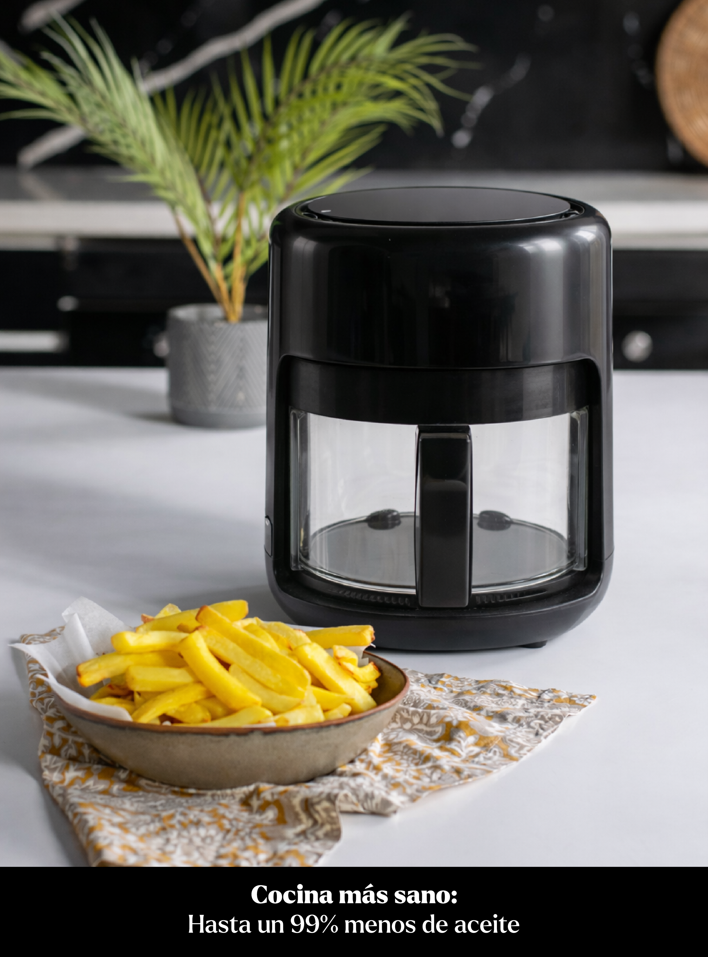 Freidora de Aire Air Fryer Crystal 4L vidrio EasyWays-6