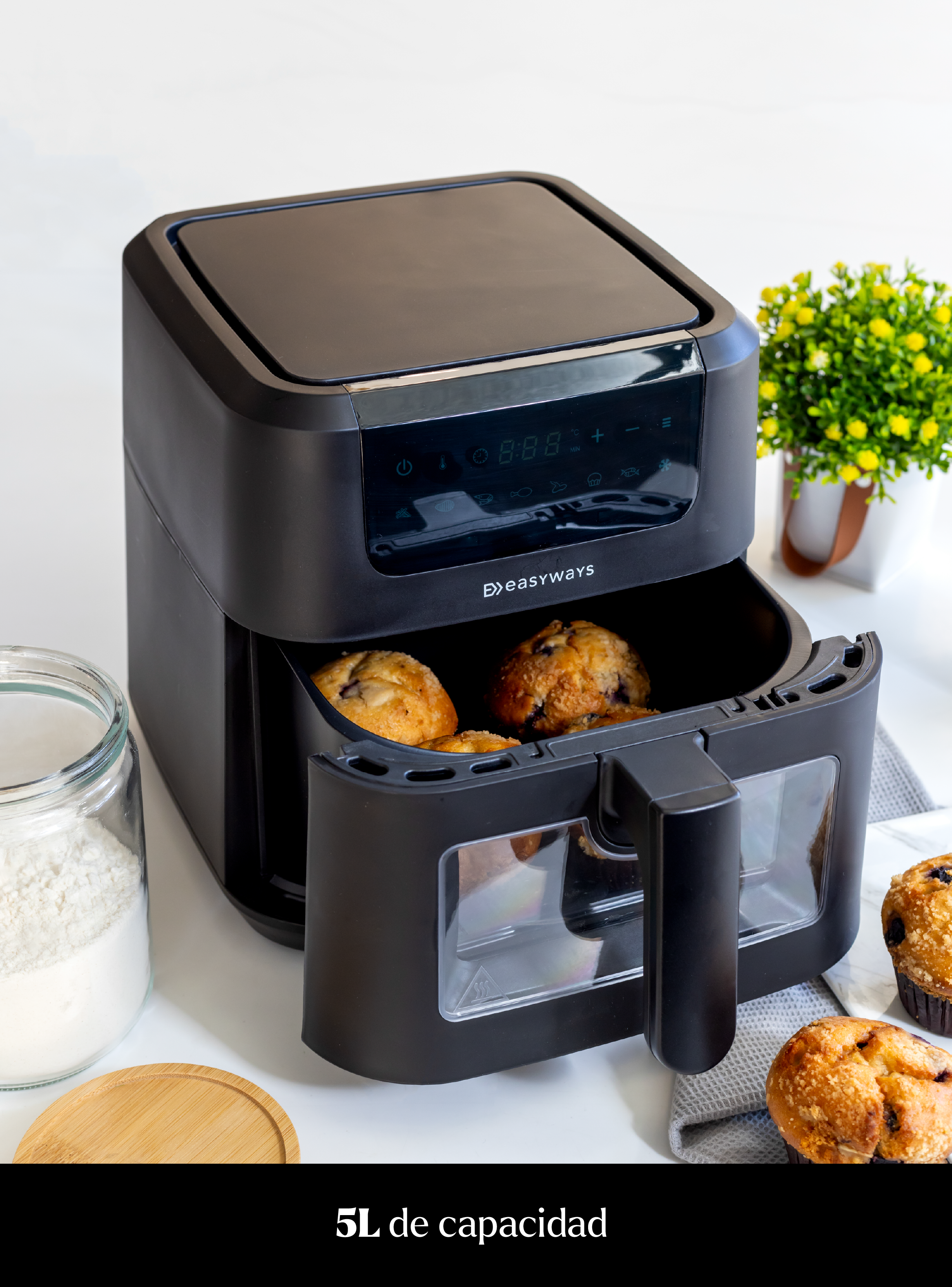 Freidora de Aire Air Fryer Chic Prime 5 L con Visor EasyWays-2