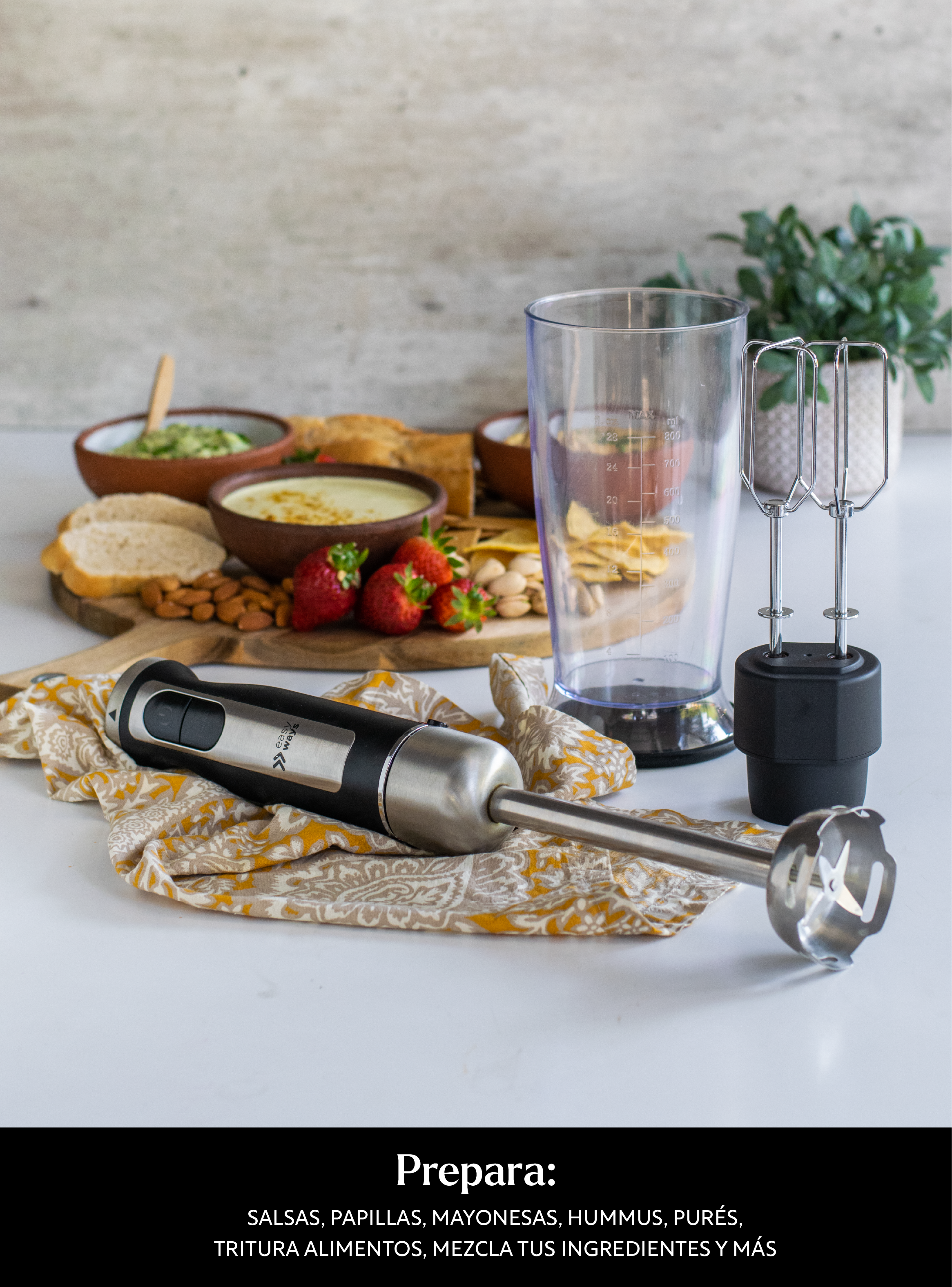Batidora De Inmersión Minipimer Full 6 Accesorios Easyways-4
