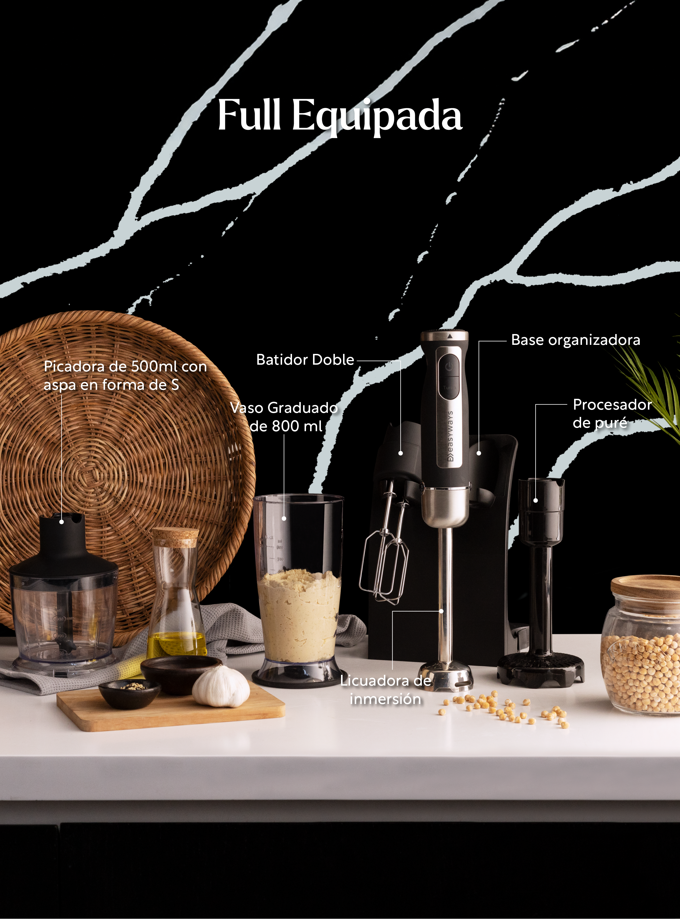 Batidora De Inmersión Minipimer Full 6 Accesorios Easyways-7