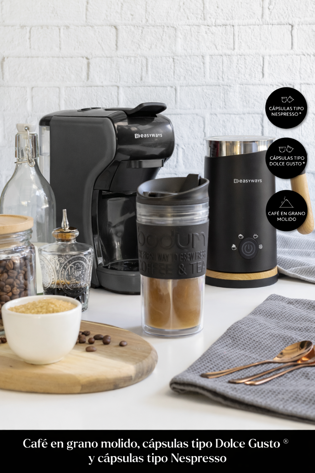 Cafetera Expresso Milano Coffee 3 En 1 Gris-3