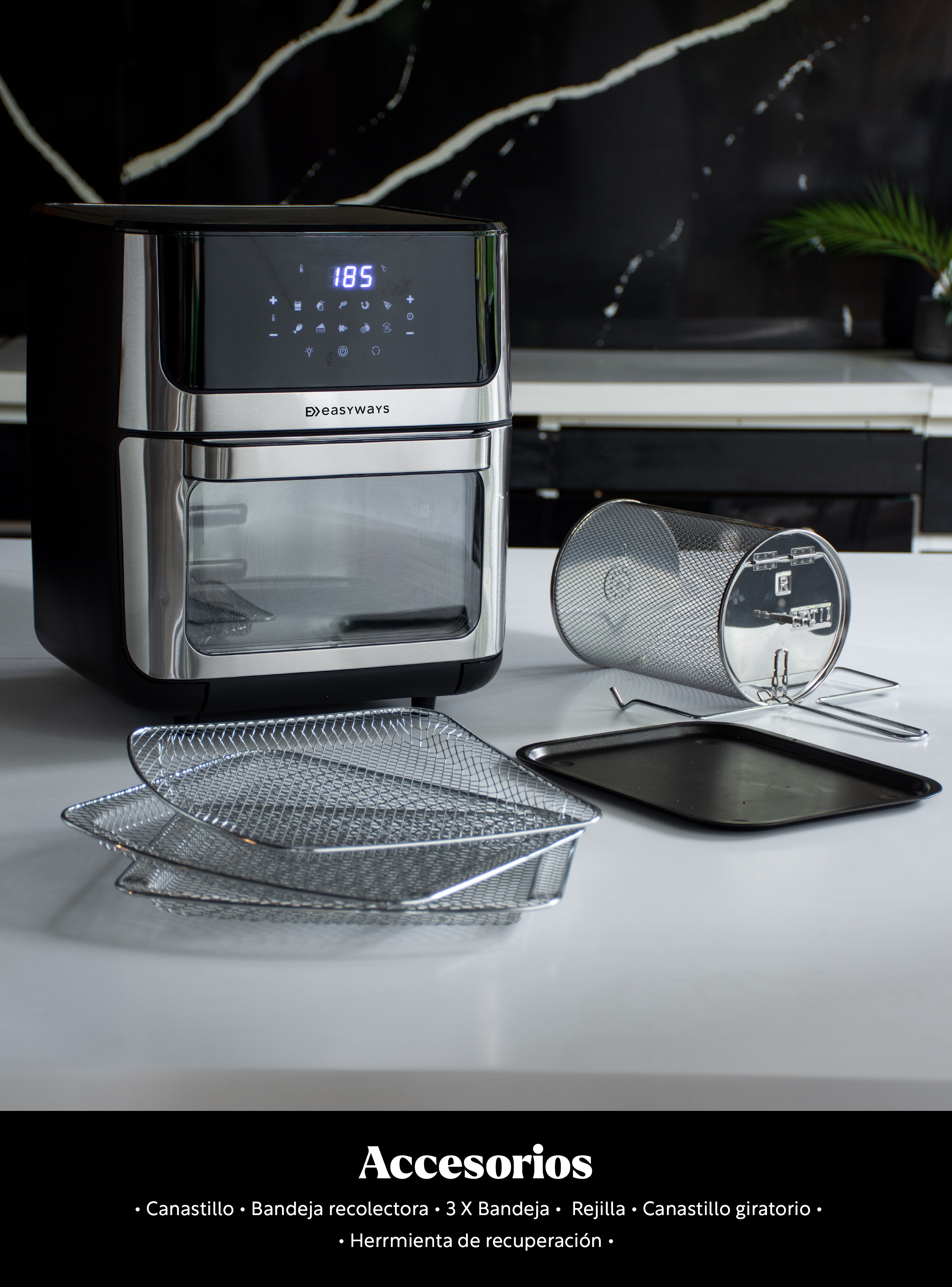 Horno Freidora de Aire Air Fryer Plus Lite 12 L EasyWays-1