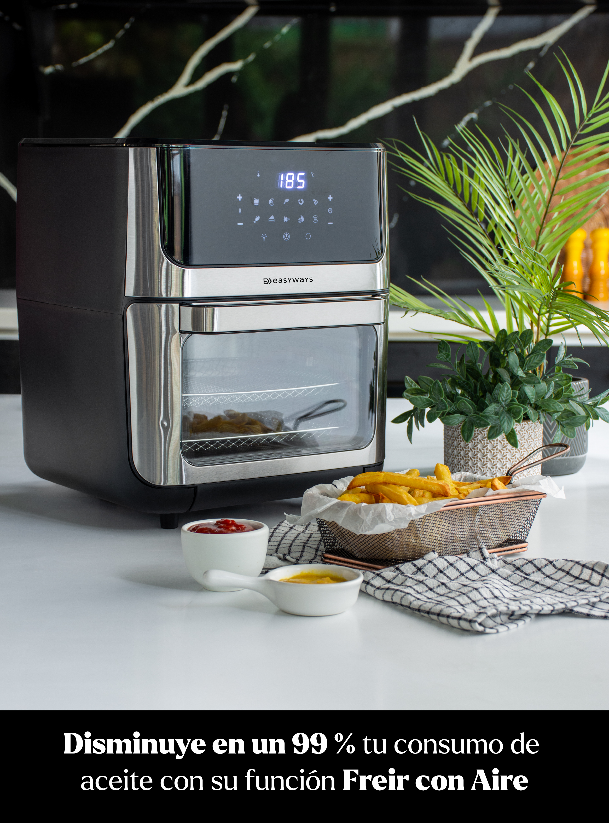 Horno Freidora de Aire Air Fryer Plus Lite 12 L EasyWays-2