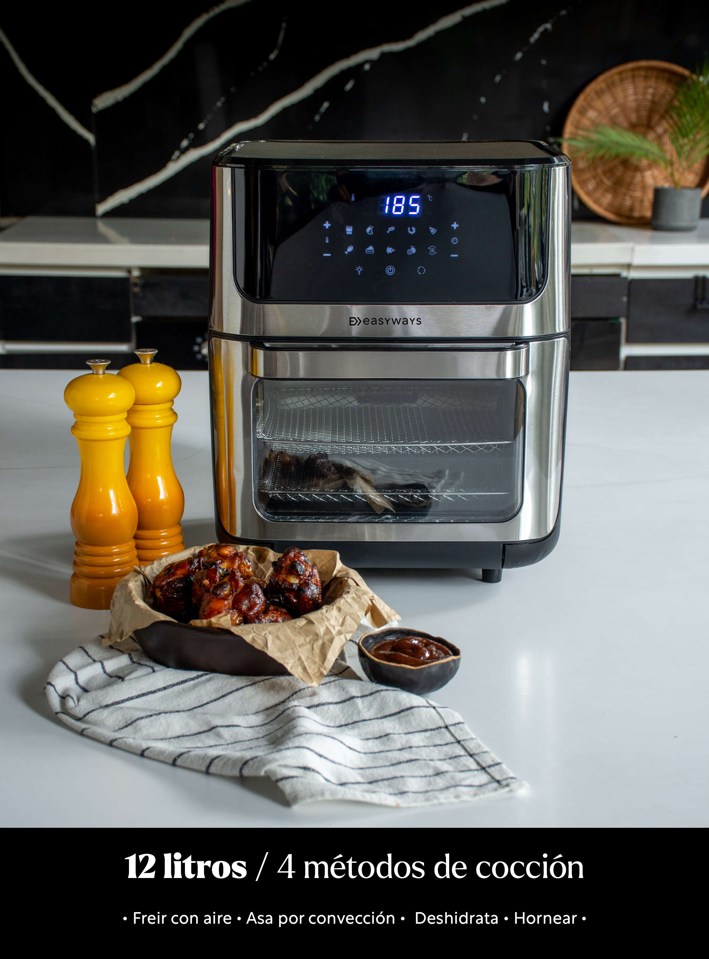 Horno Freidora de Aire Air Fryer Plus Lite 12 L EasyWays-2